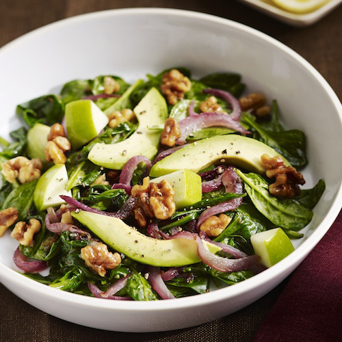 Wilted Spinach Salad with Walnuts