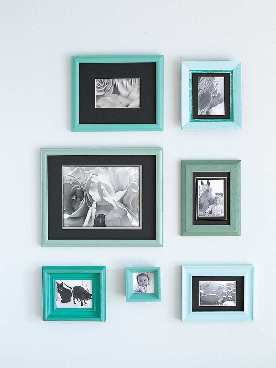 Colorfully Framed Photos for Your Bathroom Wall