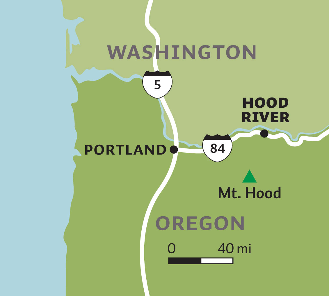 Hood River, OR map