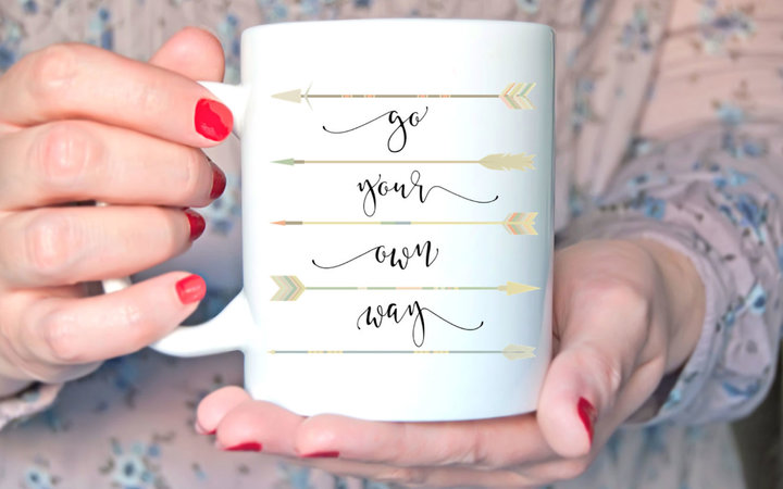 Arrow Calligraphy Ceramic Coffee Mug