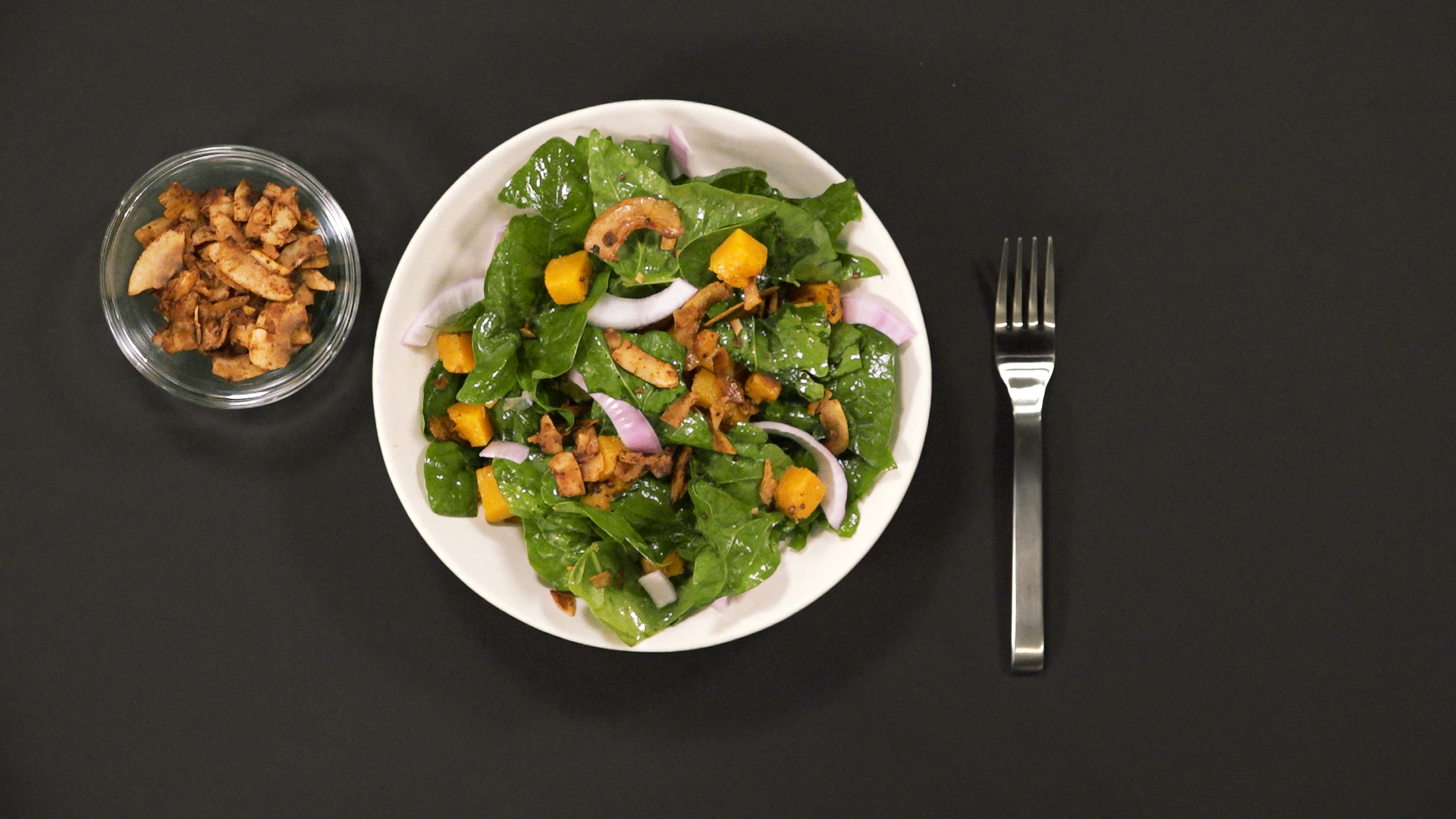 How to Make Danny Seo's Wilted Spinach Salad with Coconut Bacon