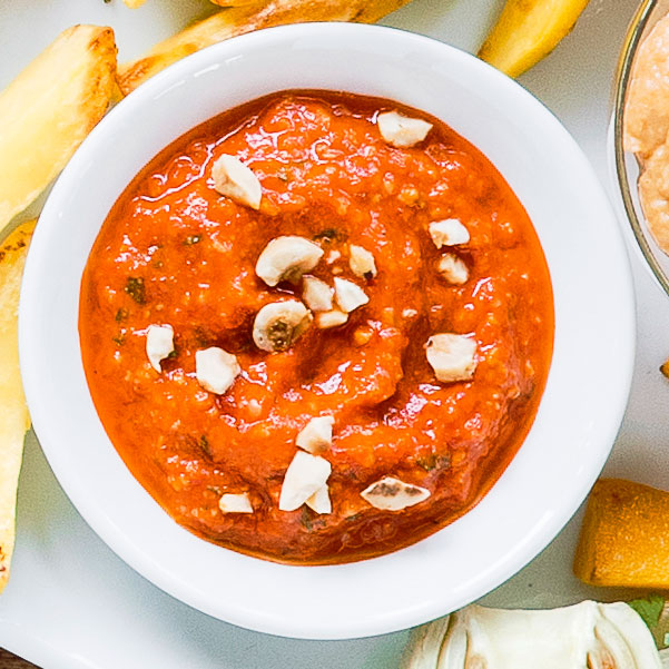 su-Hazelnut Mint Romesco