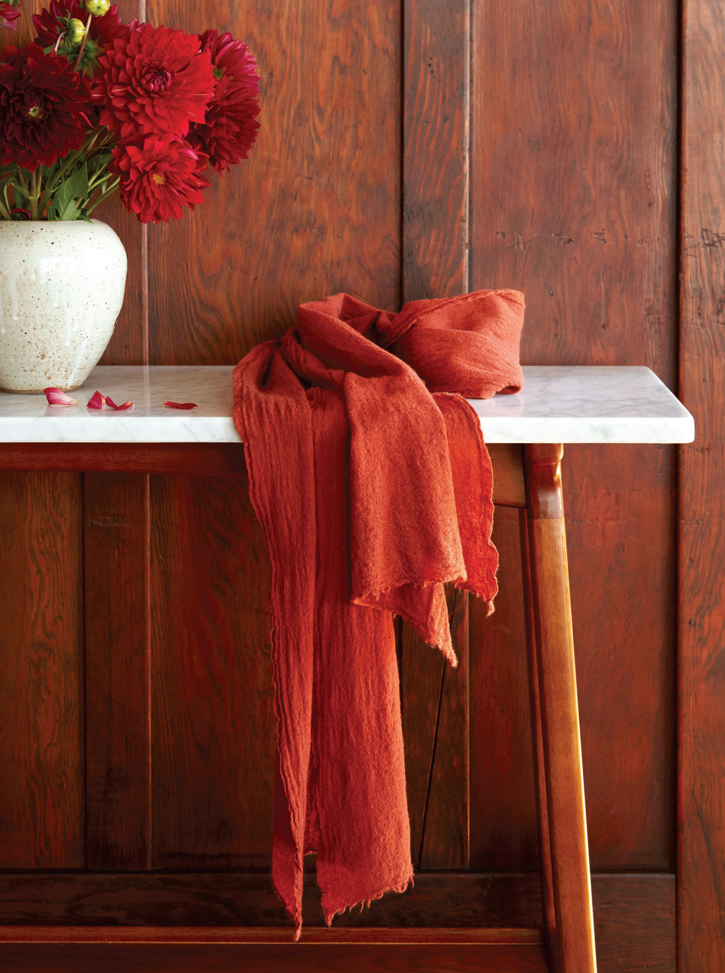 DIY Madder Root–Dyed Scarf