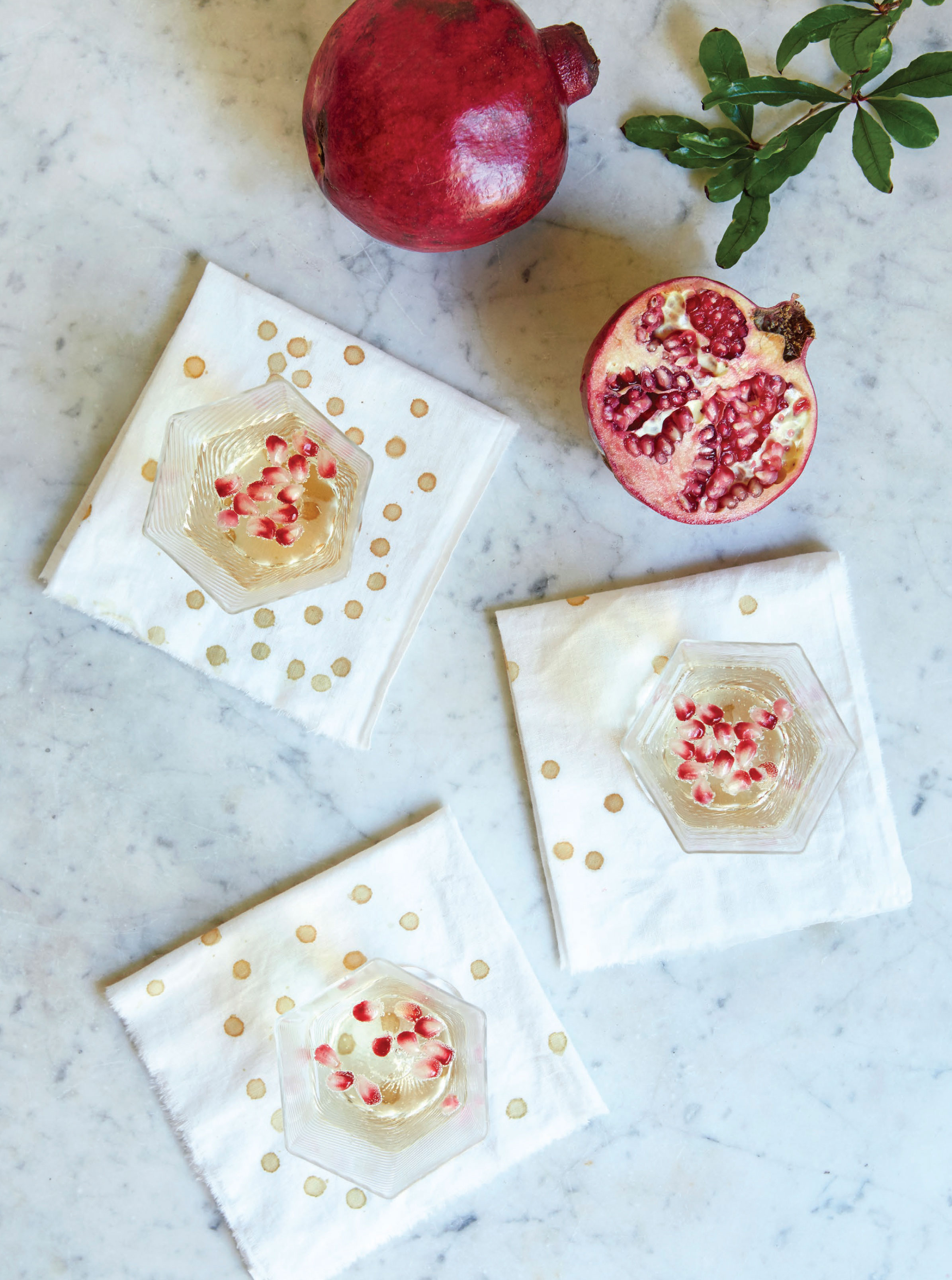 DIY Pomegranate Rind-Dyed Cocktail Napkins