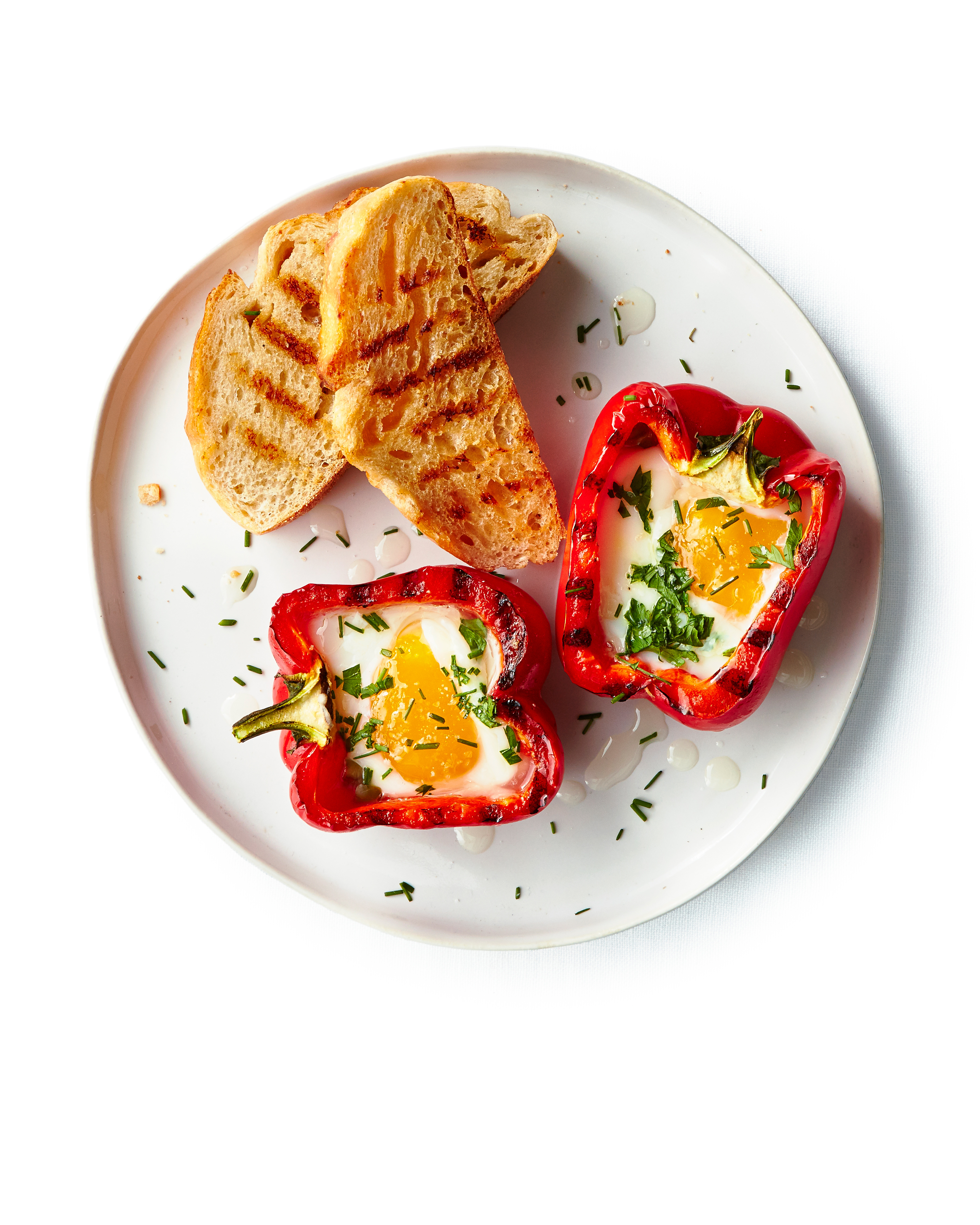 Grilled Peppers with Eggs