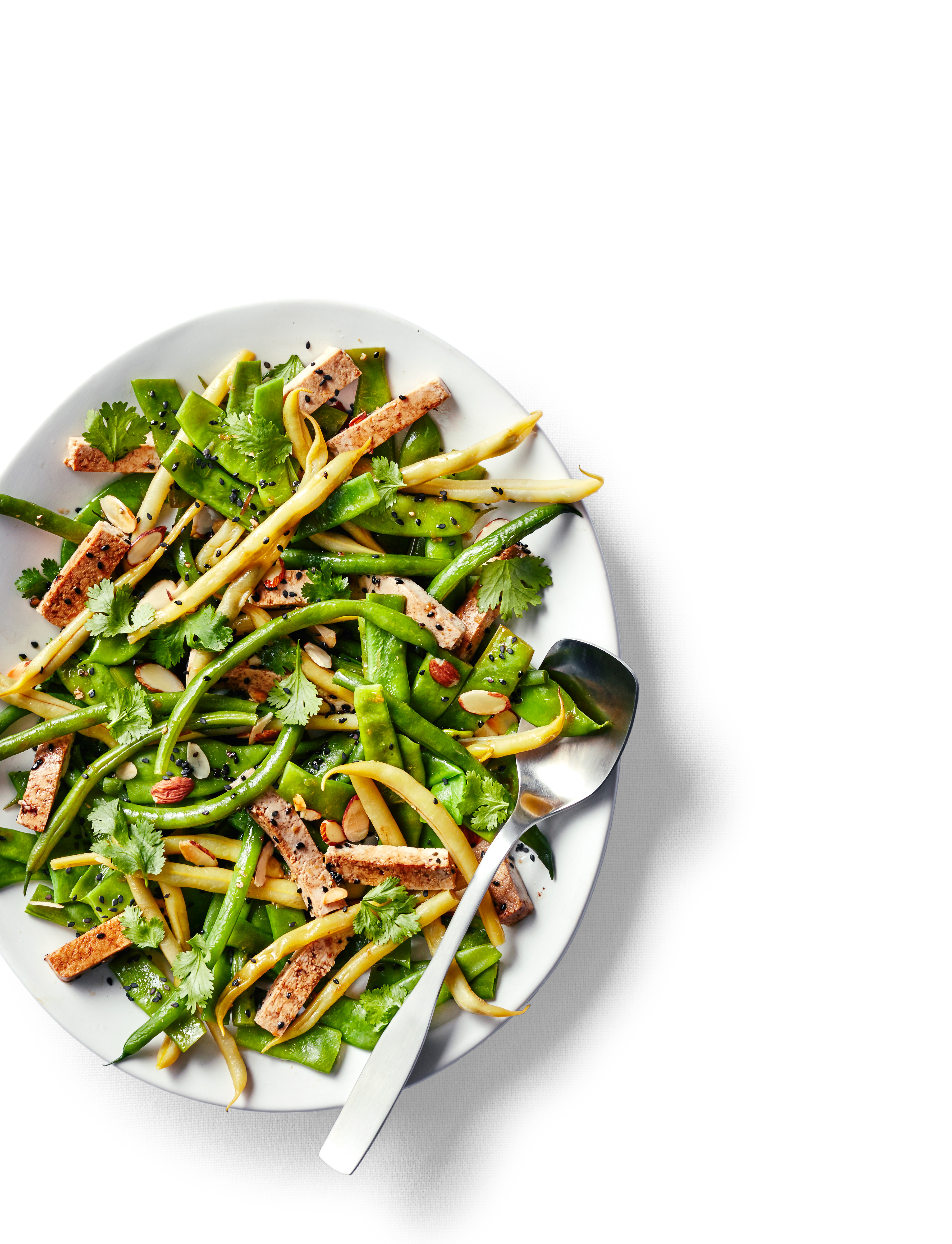 su-Pole Bean Salad with Ginger-Soy Tofu