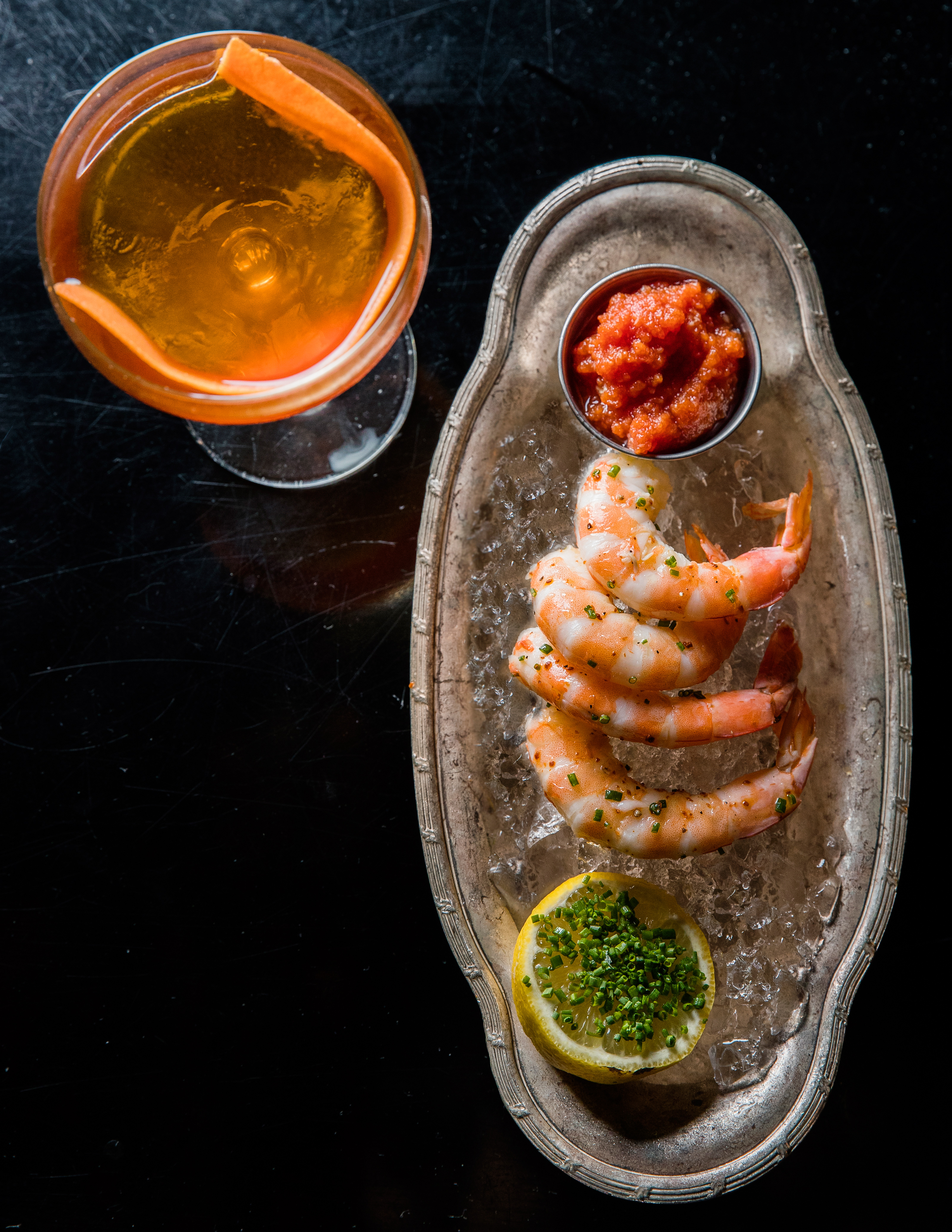 Ocean Prime - Smoking Jumbo Shrimp Cocktail? Sign us up!