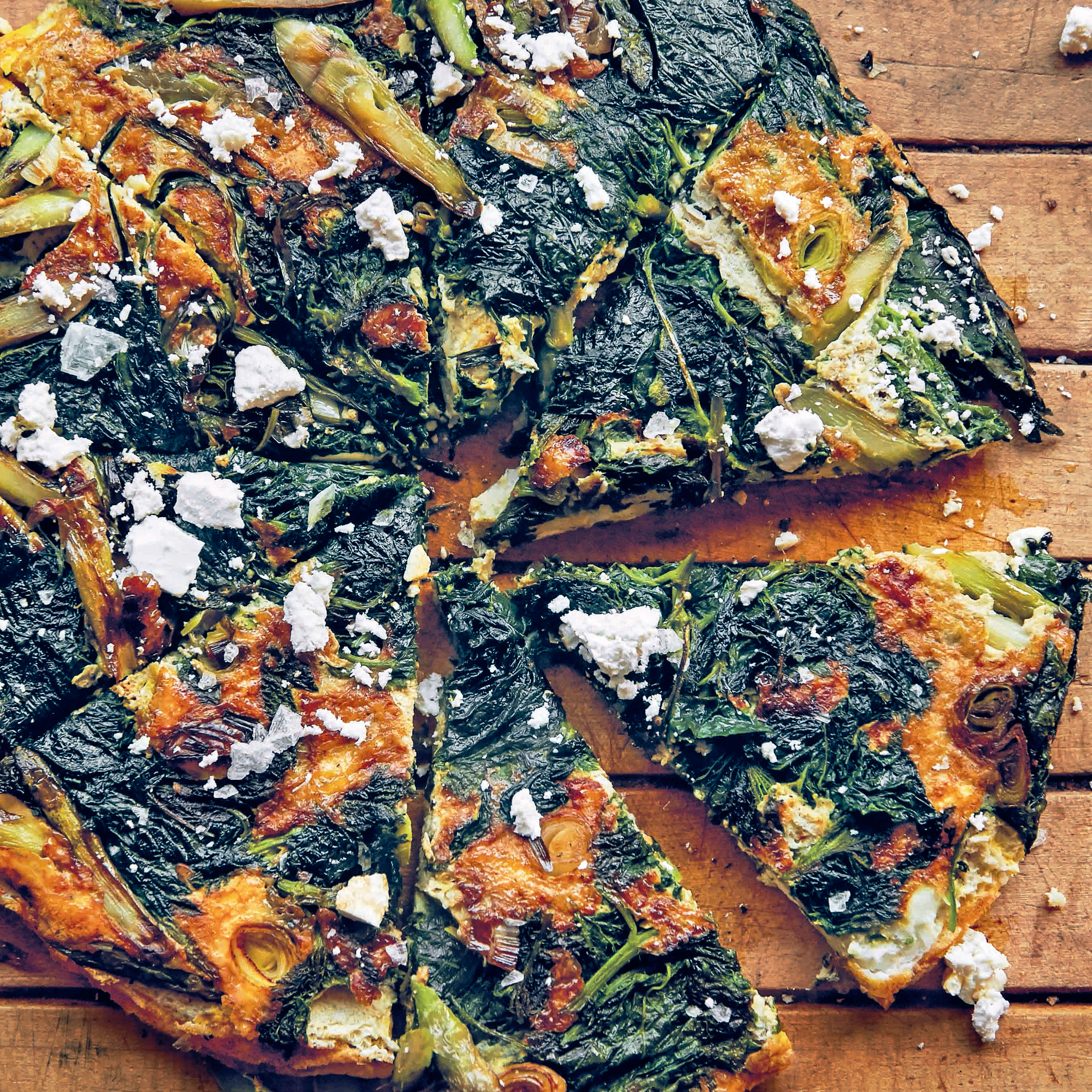 Asparagus, Nettle, and Green Garlic Frittata