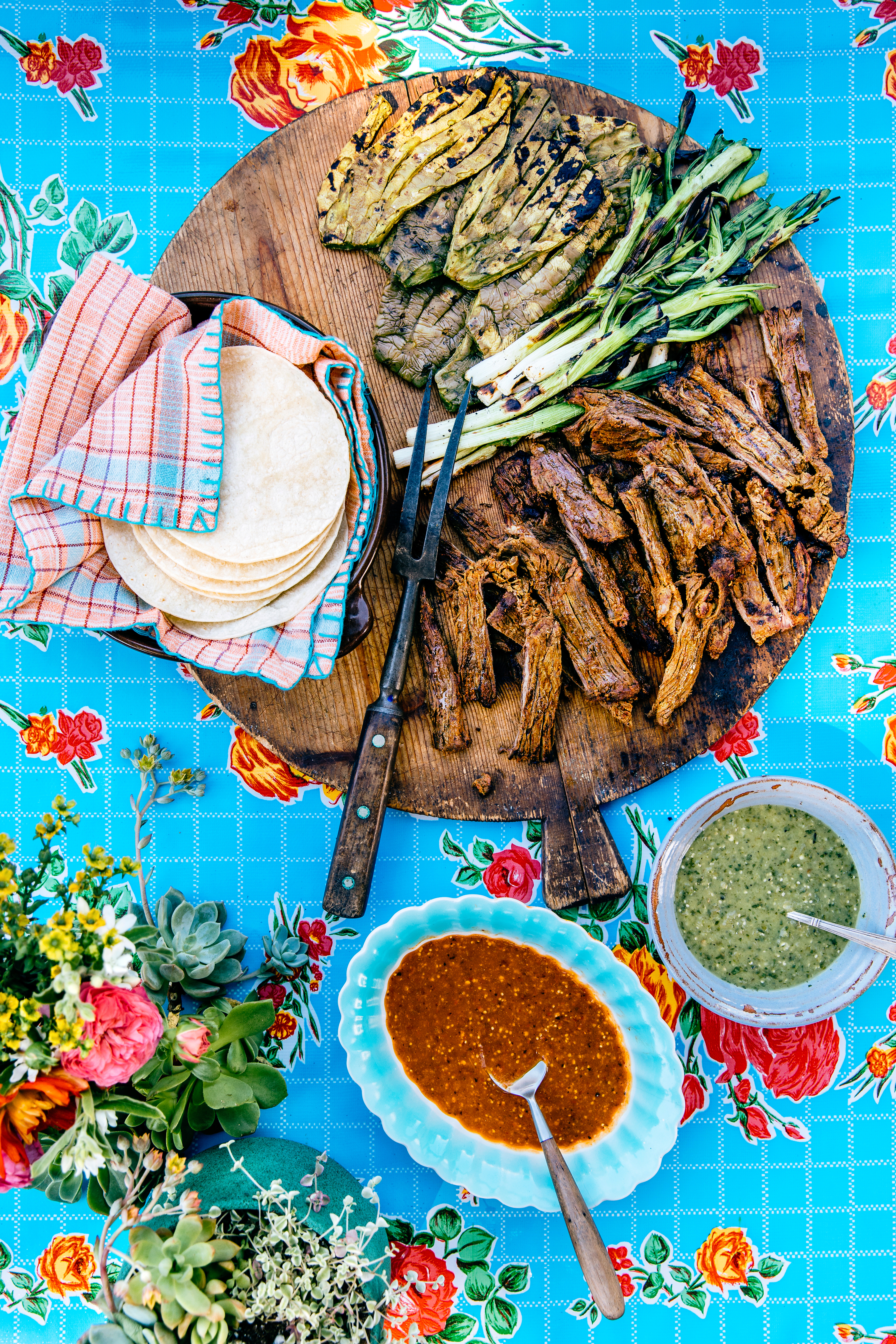 su- Carne Asada with Nopales and Green Onions
