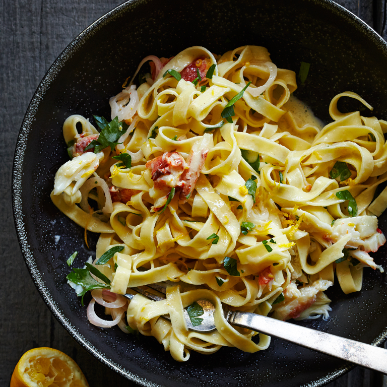 su-Crab Pasta with Prosecco and Meyer Lemon Sauce Image