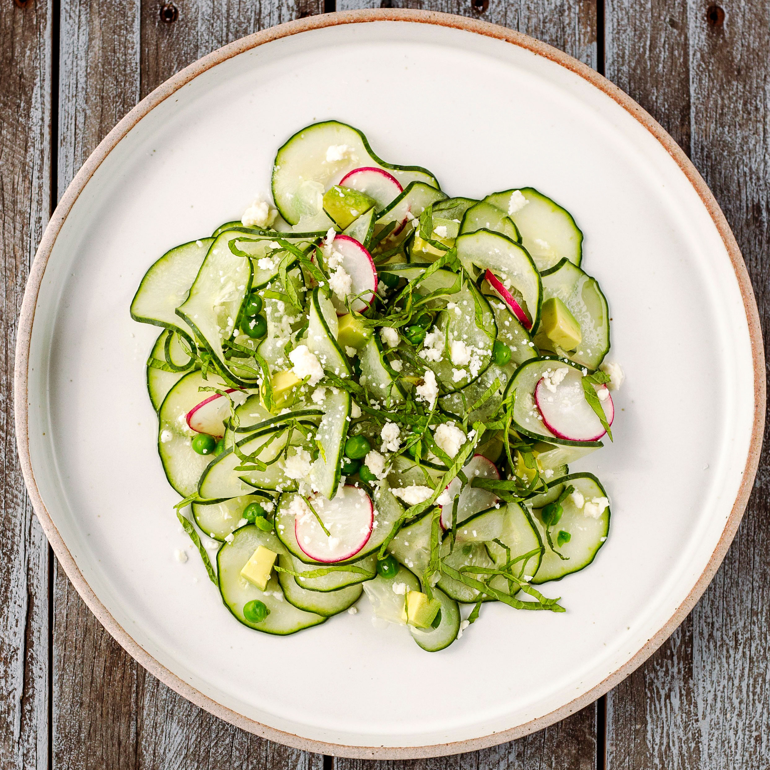 su-Cucumber and Pea Salad with Mint and Feta Image