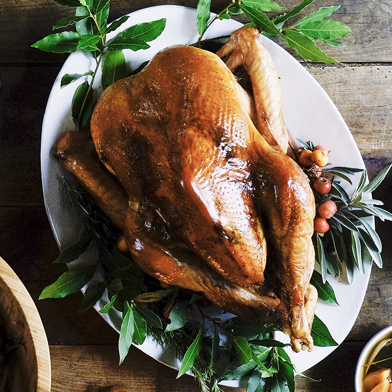 su-Dry-Cured Roasted Turkey with Herb Butter Image