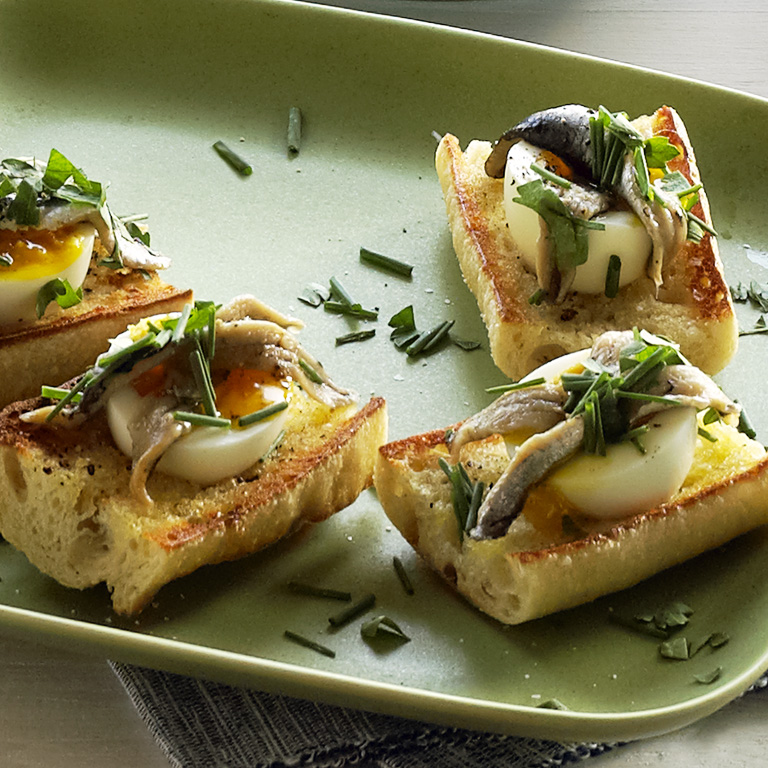 su-Egg and Anchovy Crostini