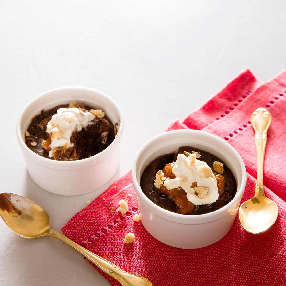 su-Fudge Cakes with Jasmine Tea Whipped Cream Image