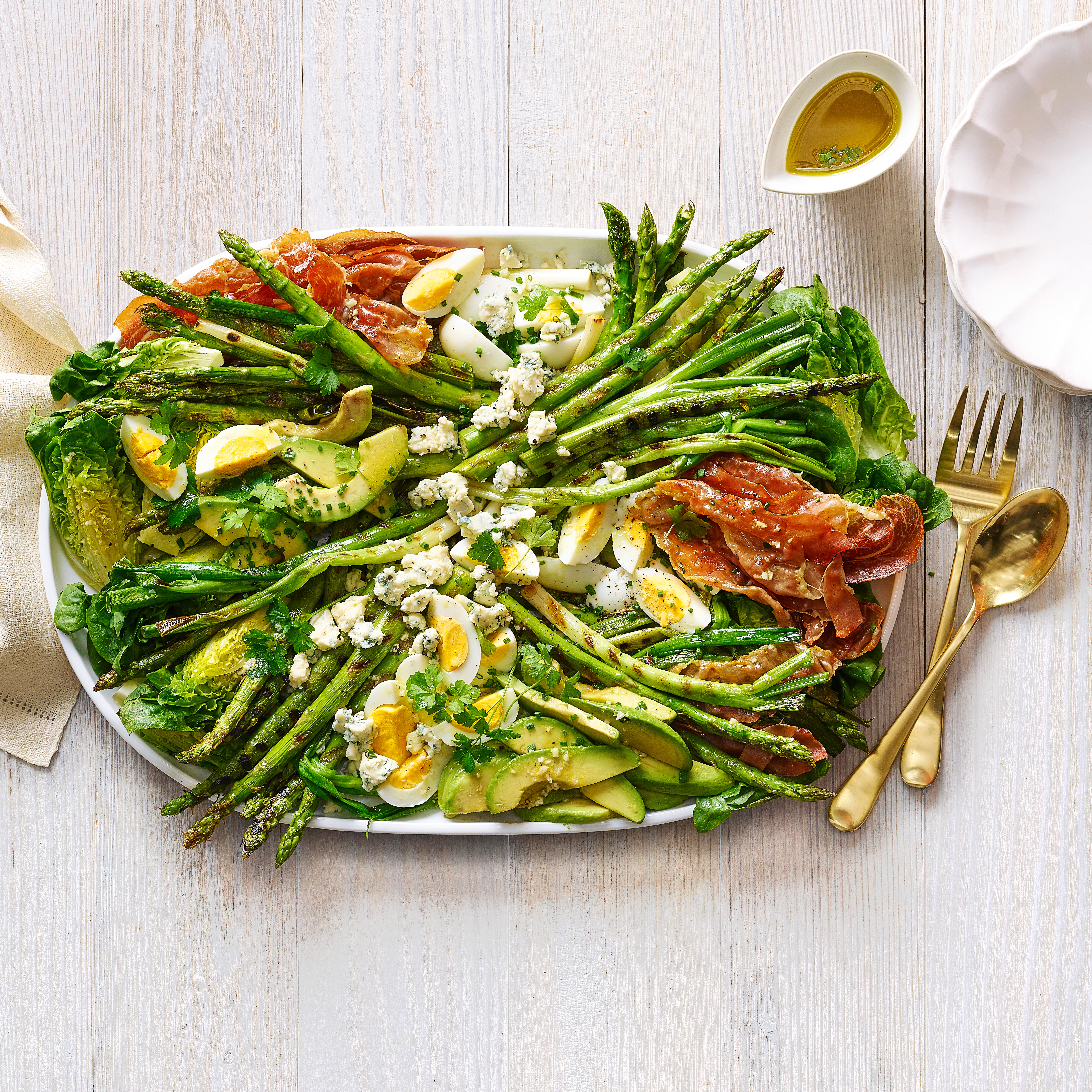 su-Grilled Asparagus Prosciutto Cobb Salad Image