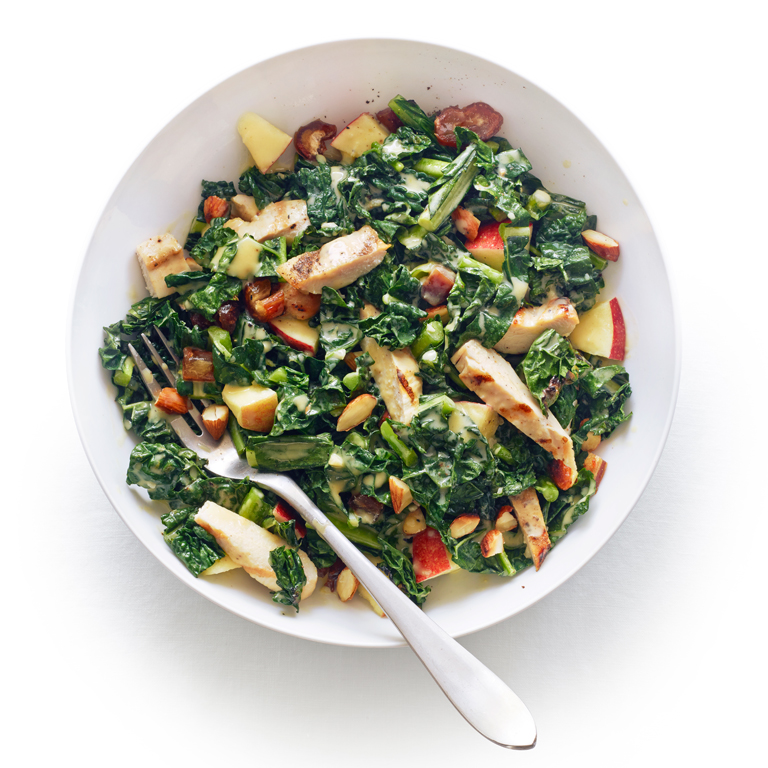 Grilled Chicken Kale Salad Tahini Lemon Dressing Su 