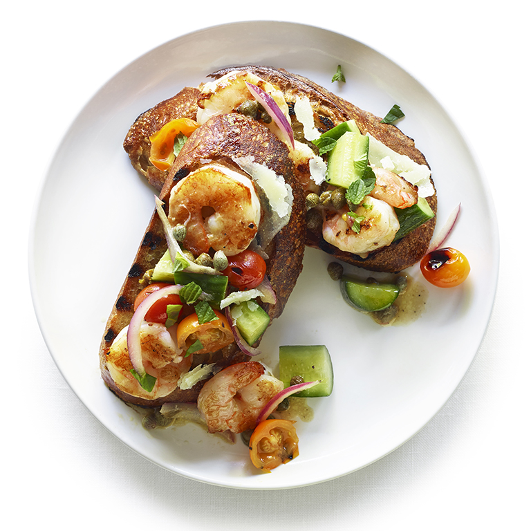 su-Grilled Panzanella with Shrimp Image