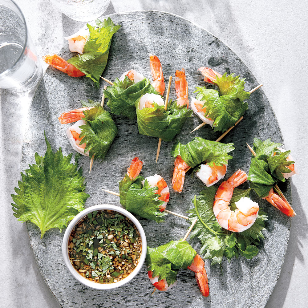 su-Herb-Wrapped Shrimp with Lemongrass Dipping Sauce Image