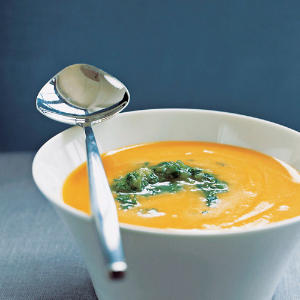Carrot Soup with Tomatillo Relish