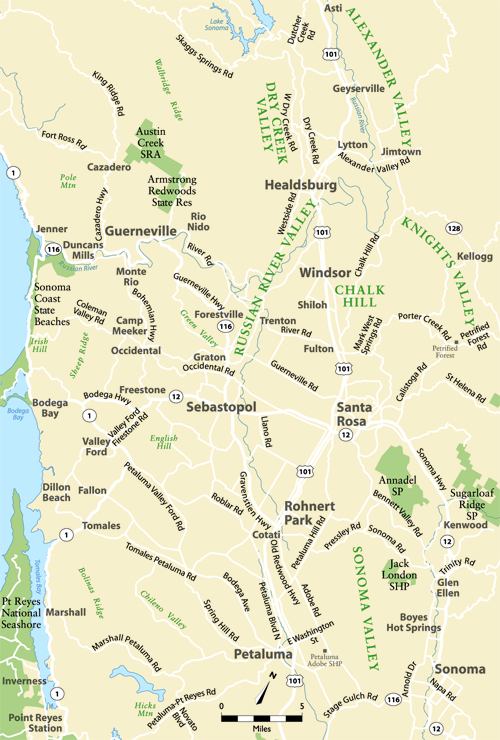 West Sonoma County Map