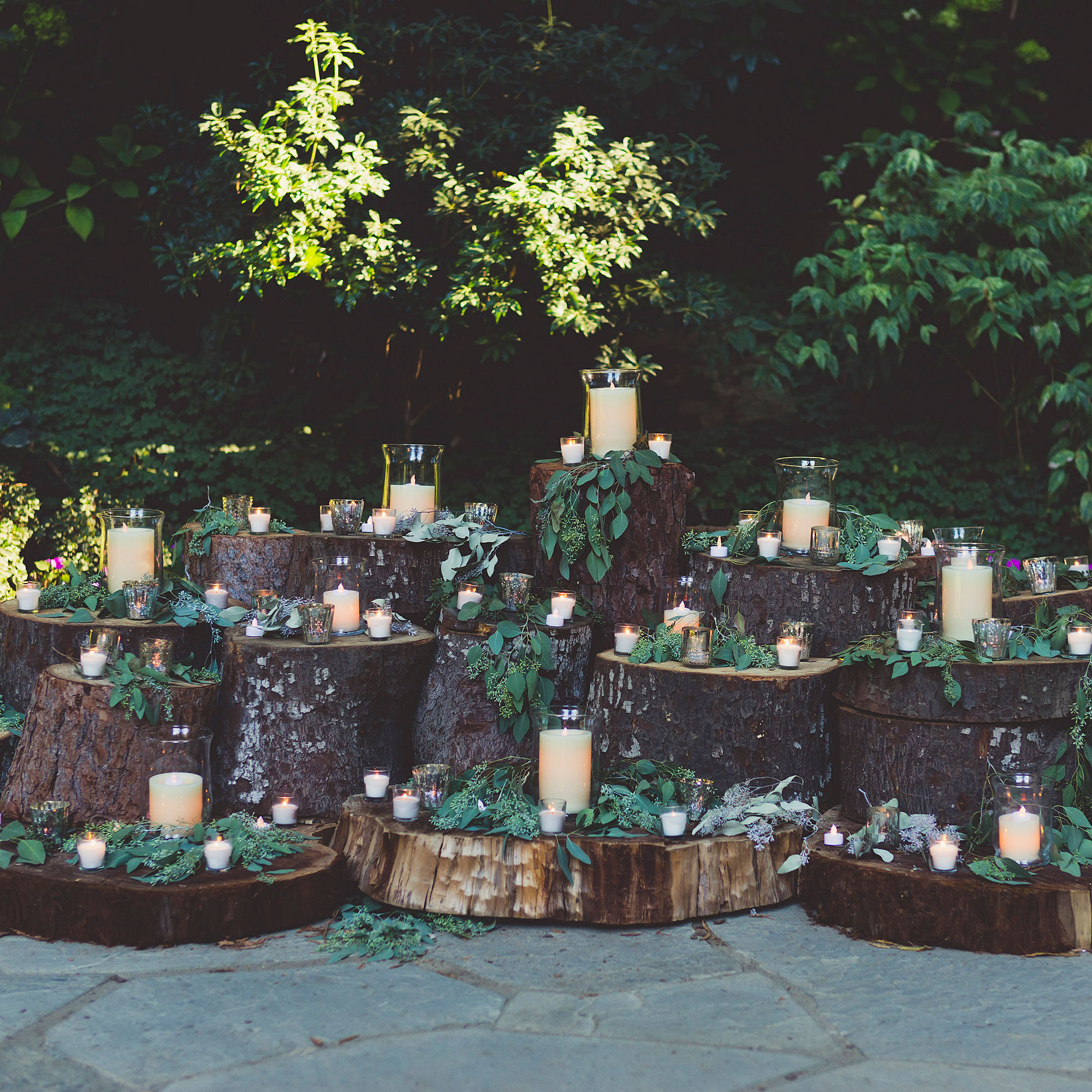 candle-studded-tree-stumps
