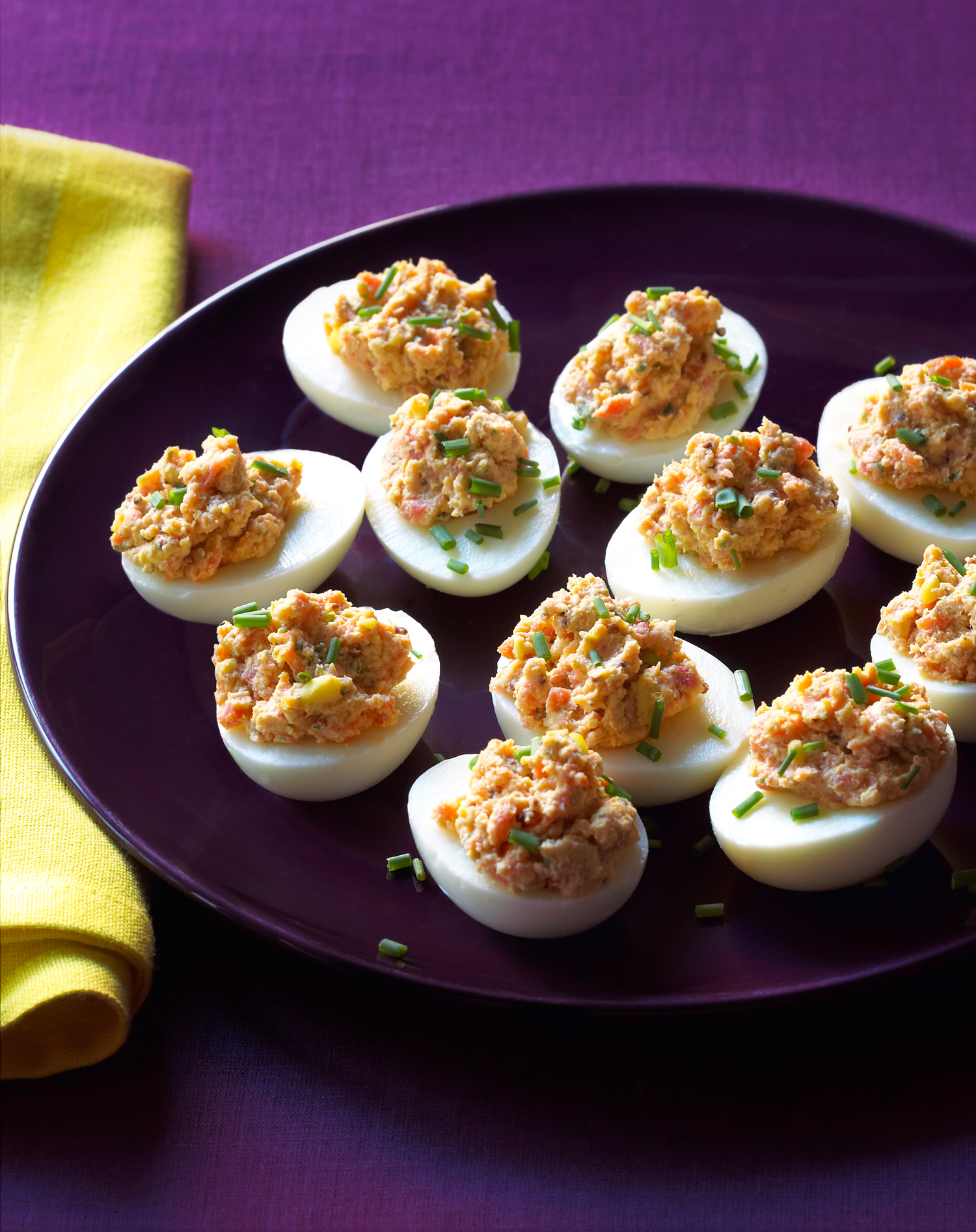 deviled-eggs-with-salmon-and-two-mustards