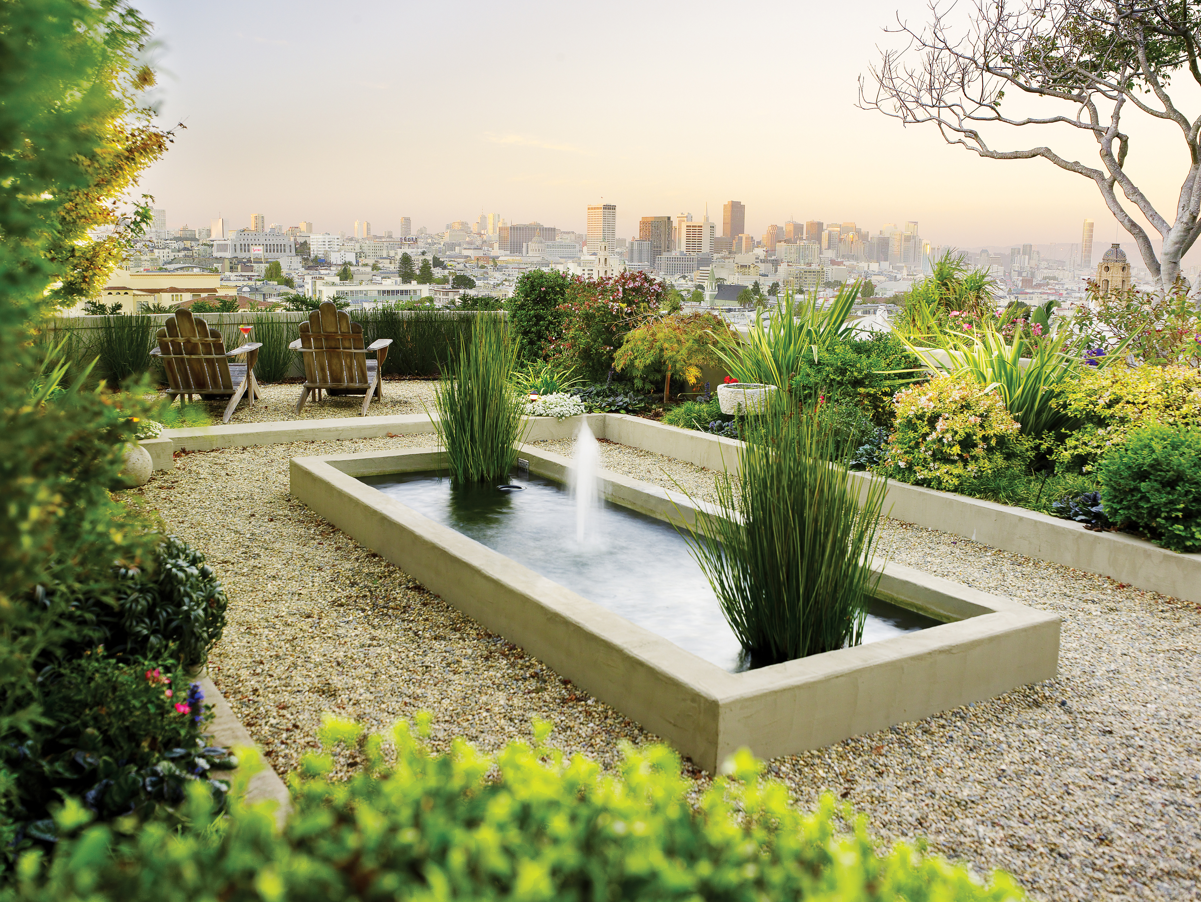 gravel-borders-a-modern-fountain