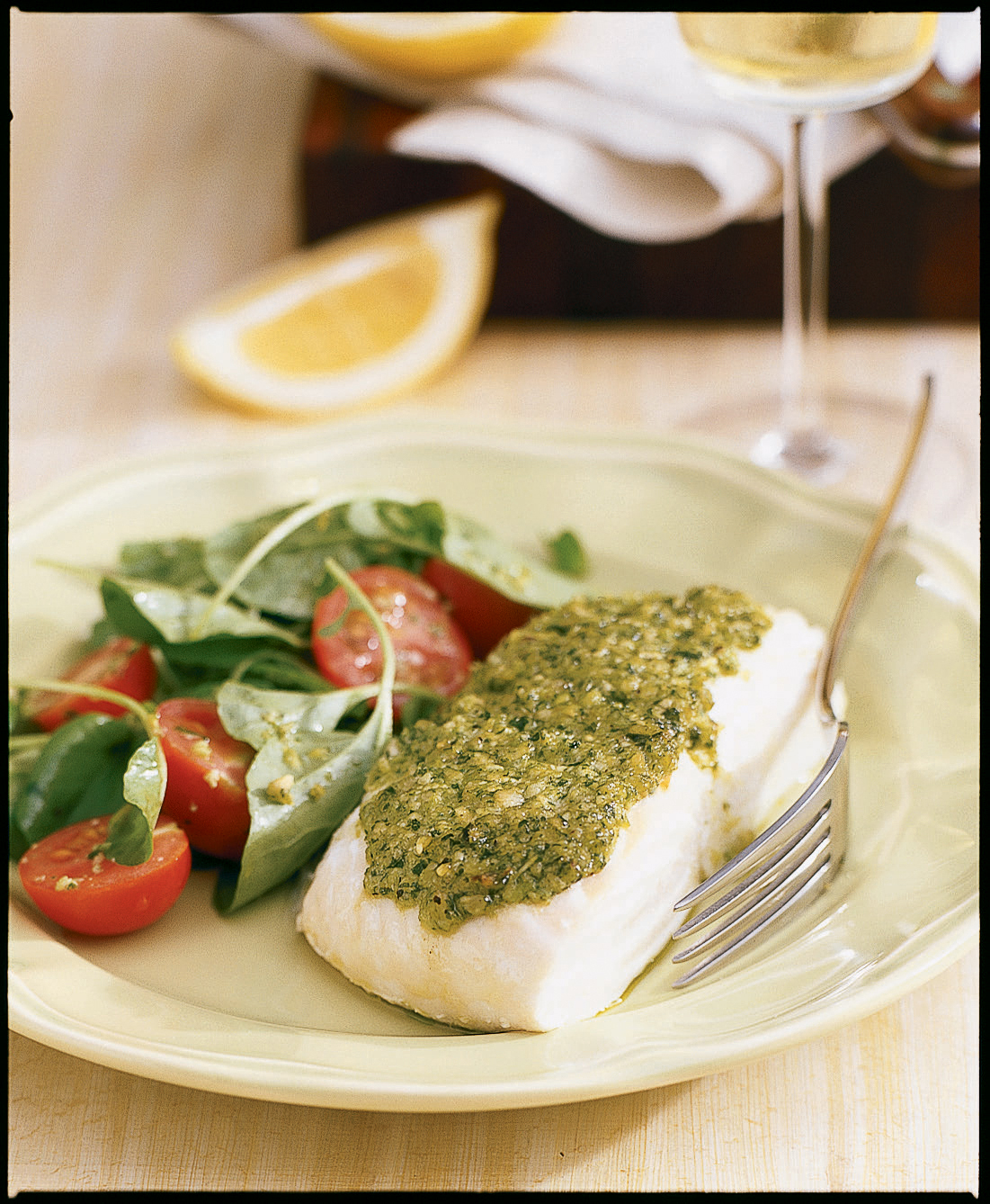 halibut-with-watercress-pesto-sauvignon-blanc