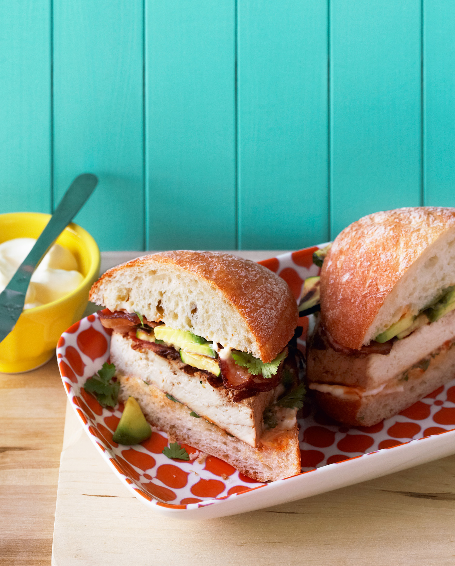 Grilled Tofu, Bacon, and Avocado Sandwiches