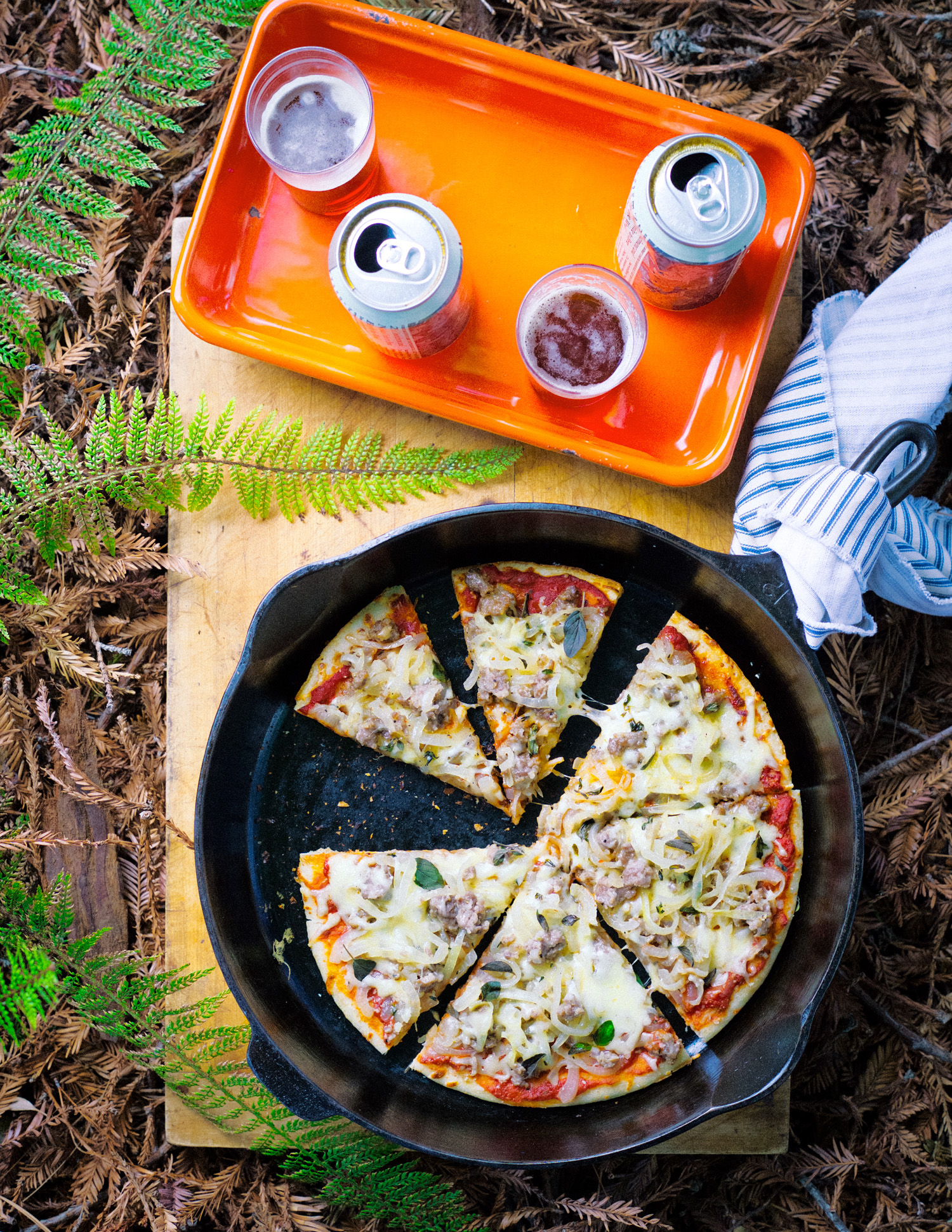 camp-pizza-with-caramelized-onions-sausage-and-fontina