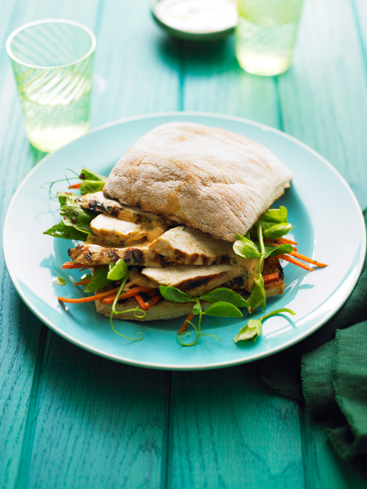 grilled-chicken-and-pea-shoot-charmoula-sandwiches