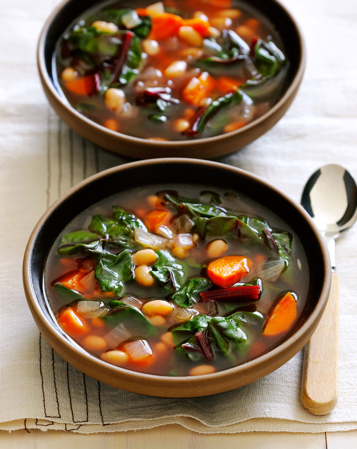 Ruby Swiss Chard and White Bean Soup