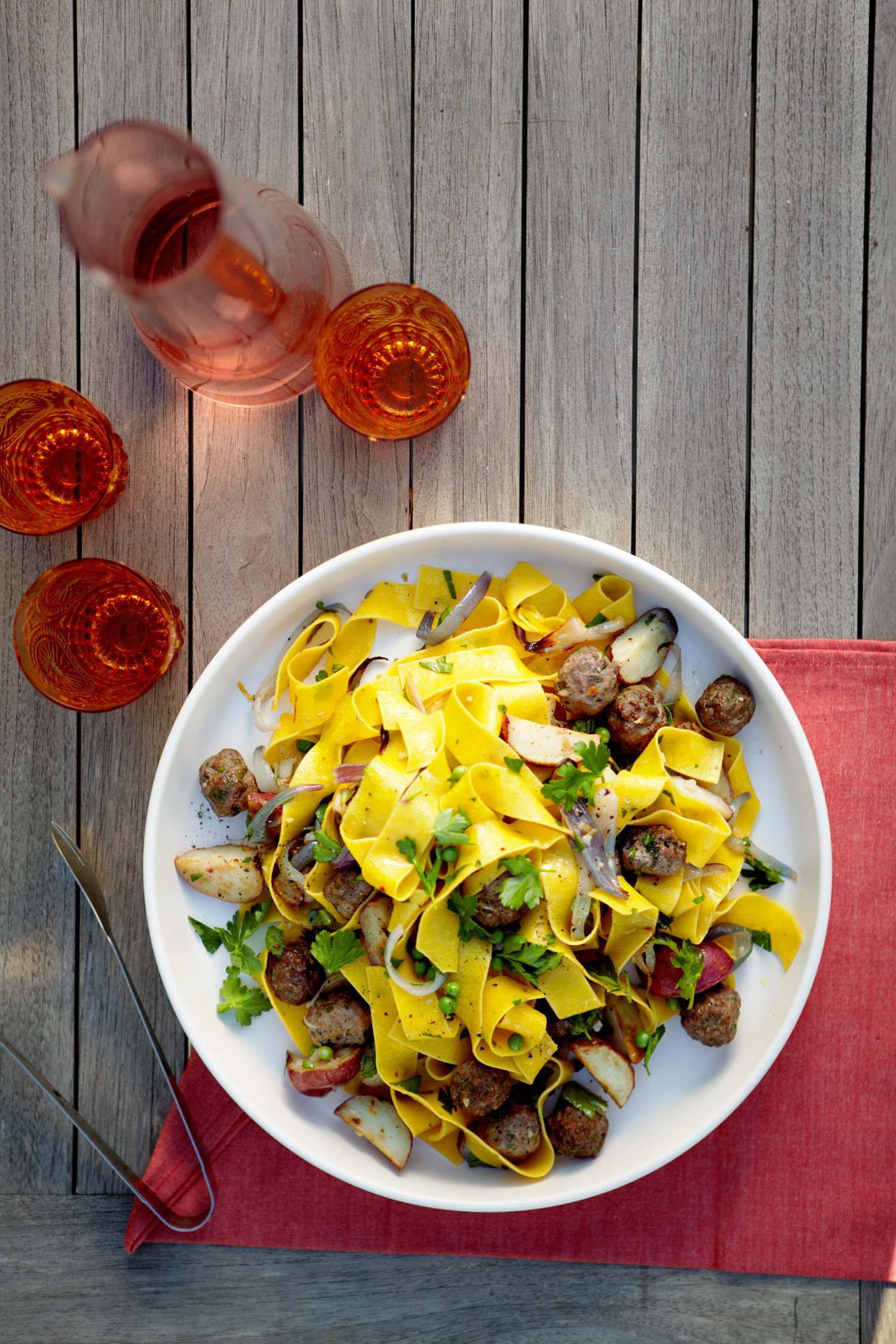 roasted-vegetable-and-mini-meatball-pappardelle