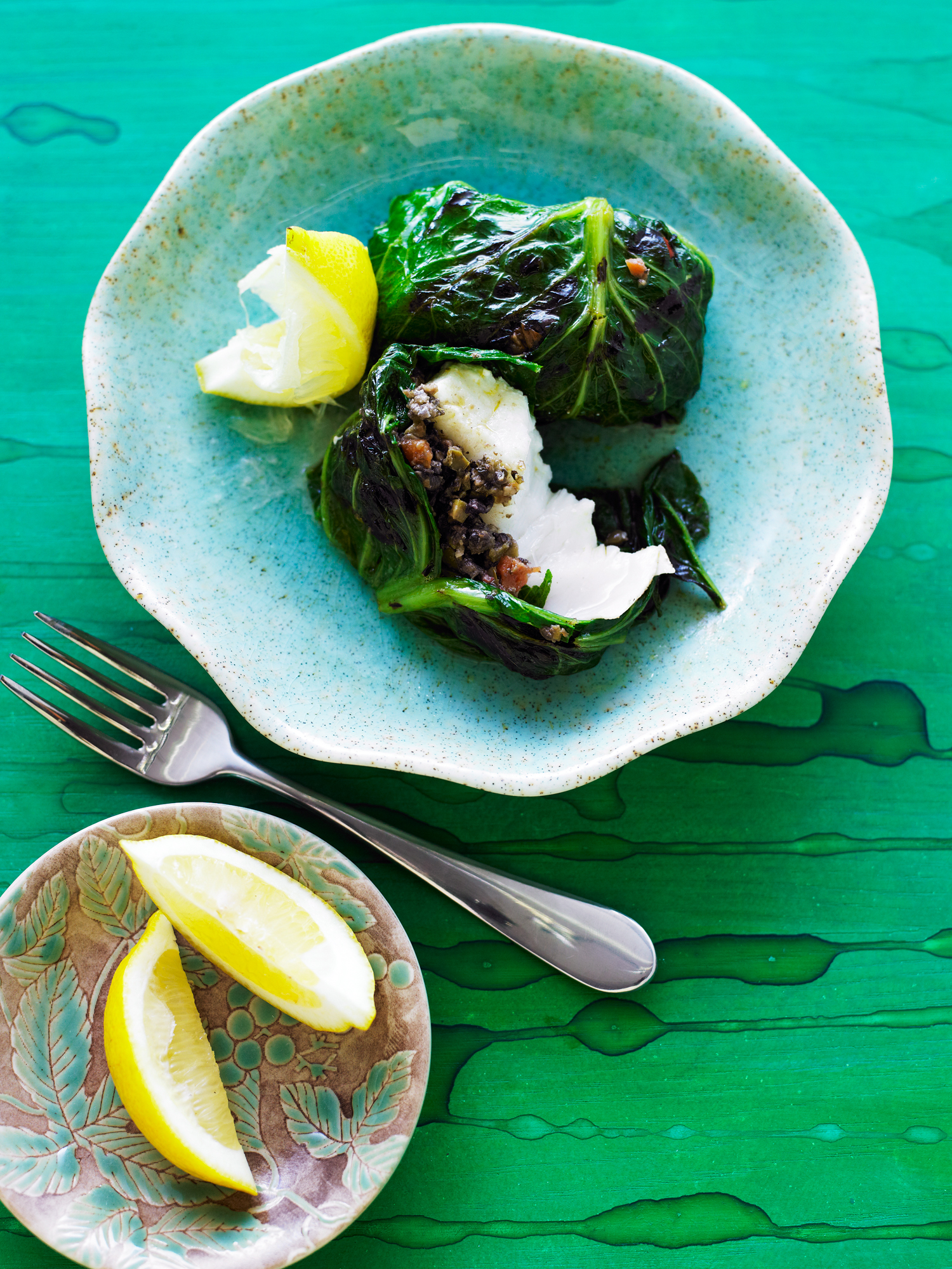 grilled-halibut-lettuce-and-tapenade-bundles