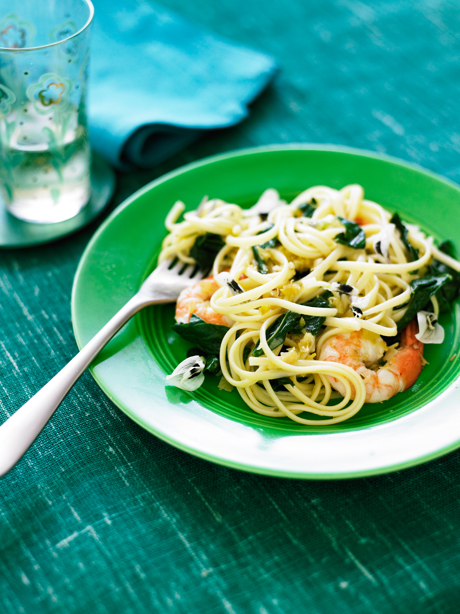 linguine-with-fava-greens-shrimp-and-green-garlic