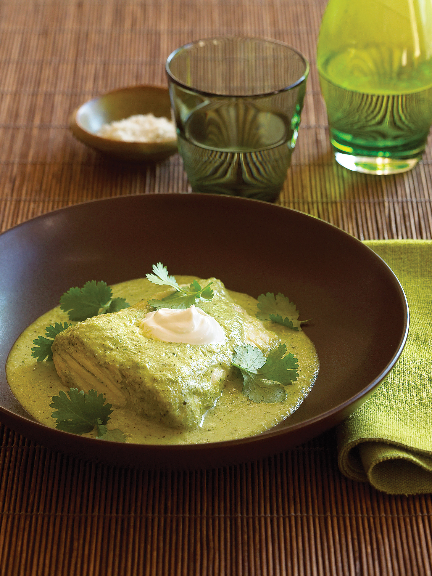 Halibut Baked in Fresh Green Salsa