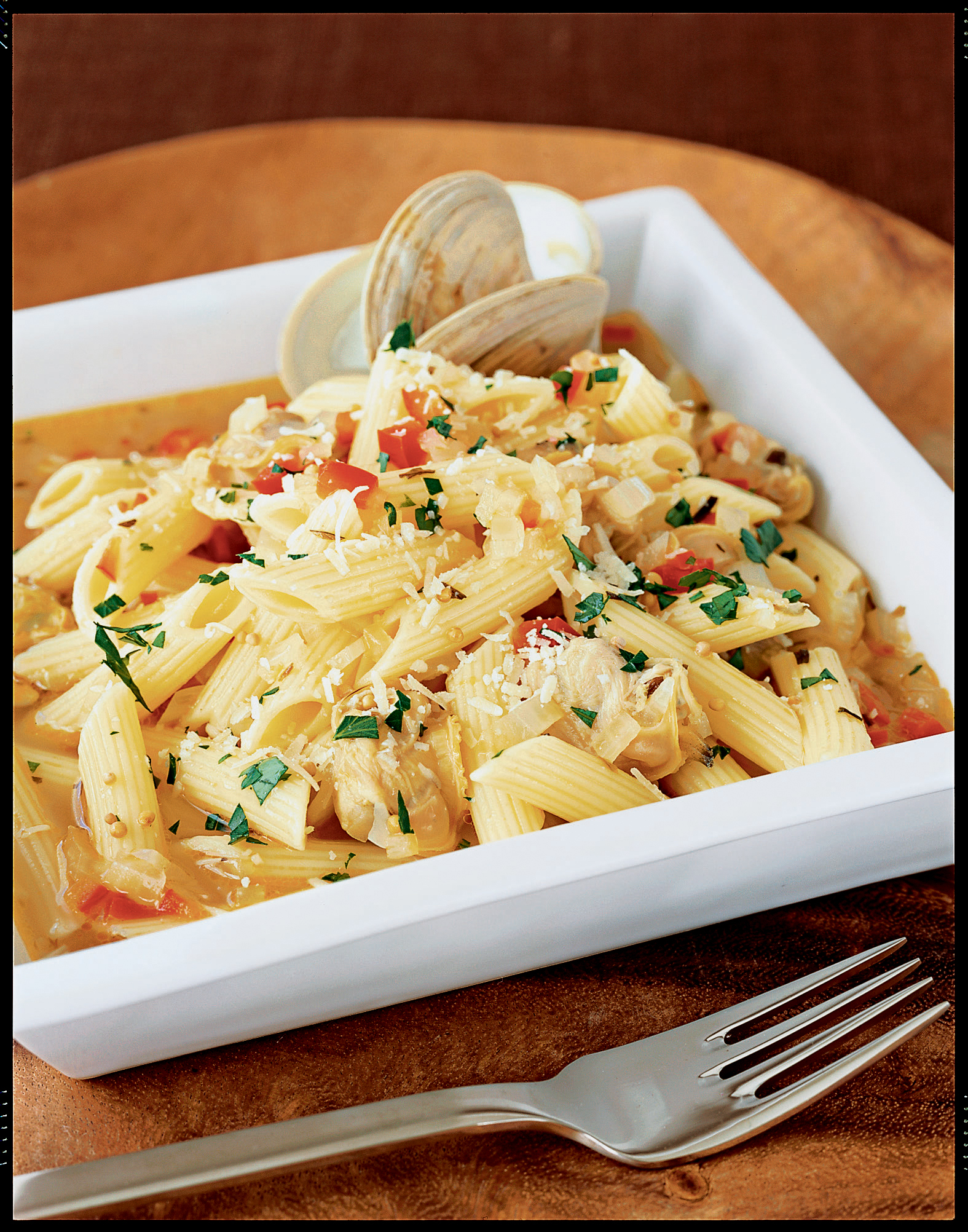 clam-and-red-pepper-penne