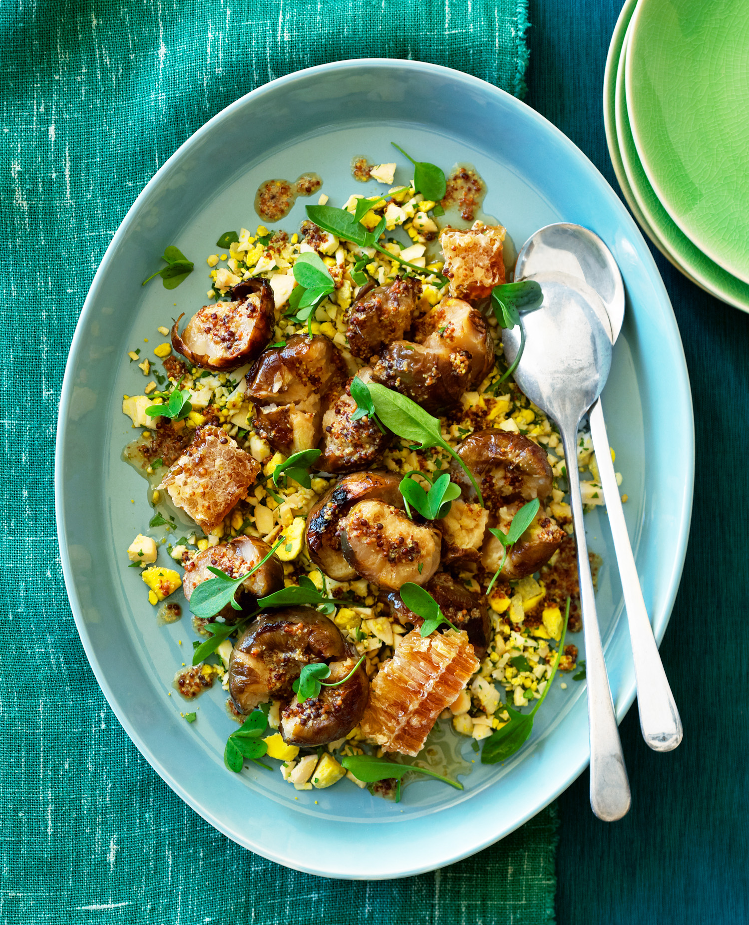 roasted-kohlrabi-and-eggs-with-mustard-and-honey