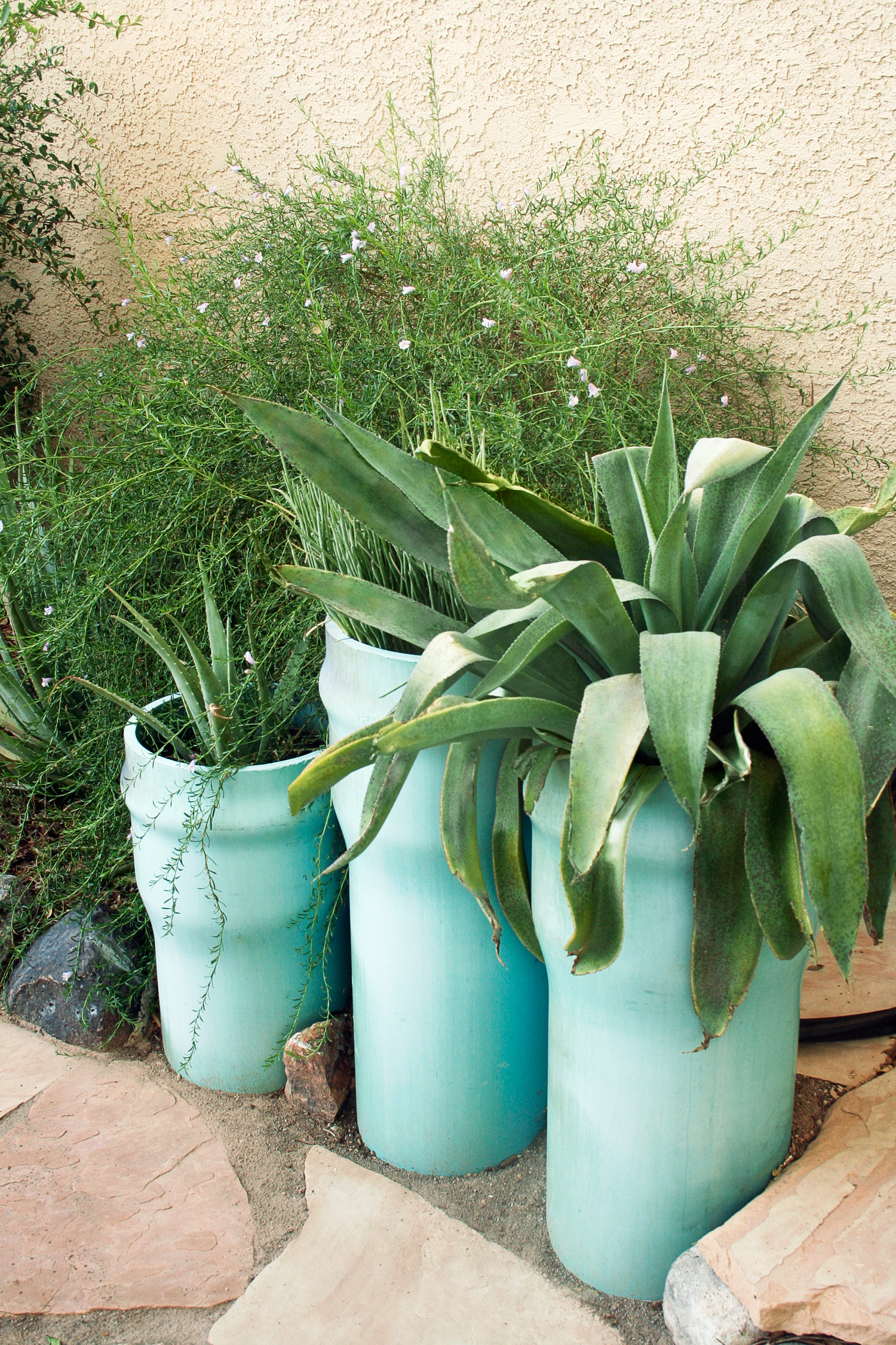 before-salvaged-sewer-pipes-after-plant-containers