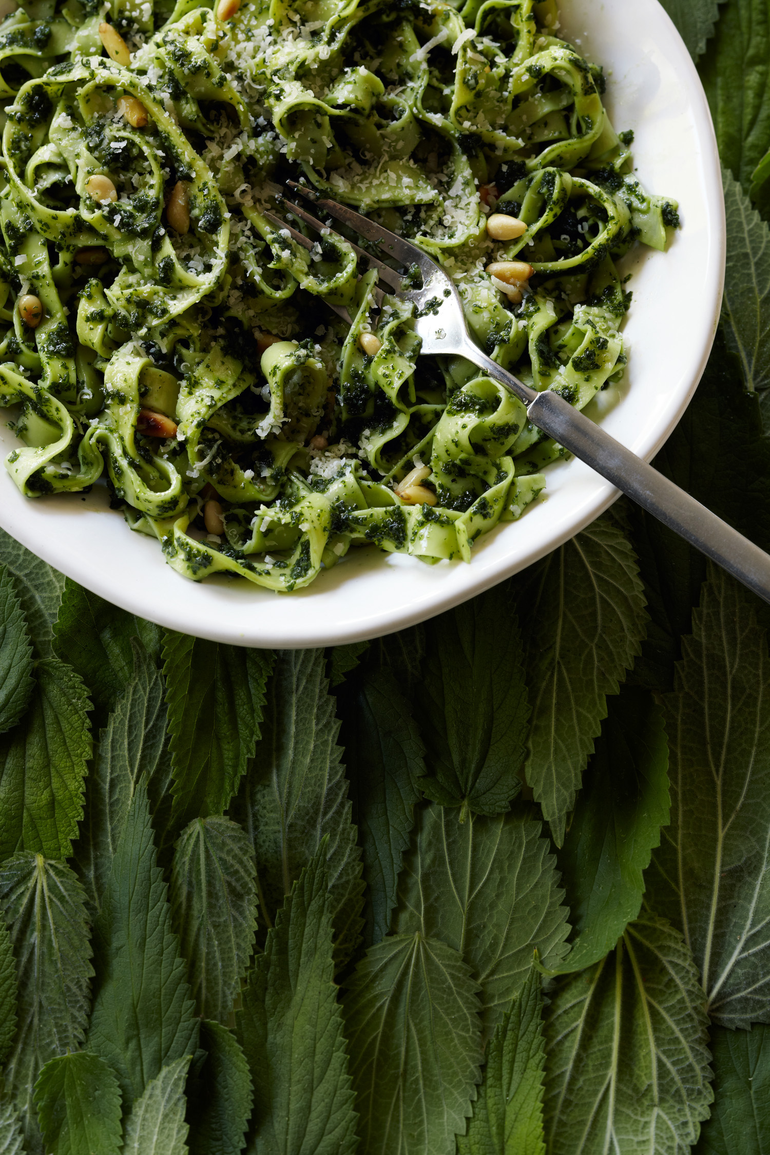 Greens: Tagliatelle with Nettle and Pine Nut Sauce (0112)