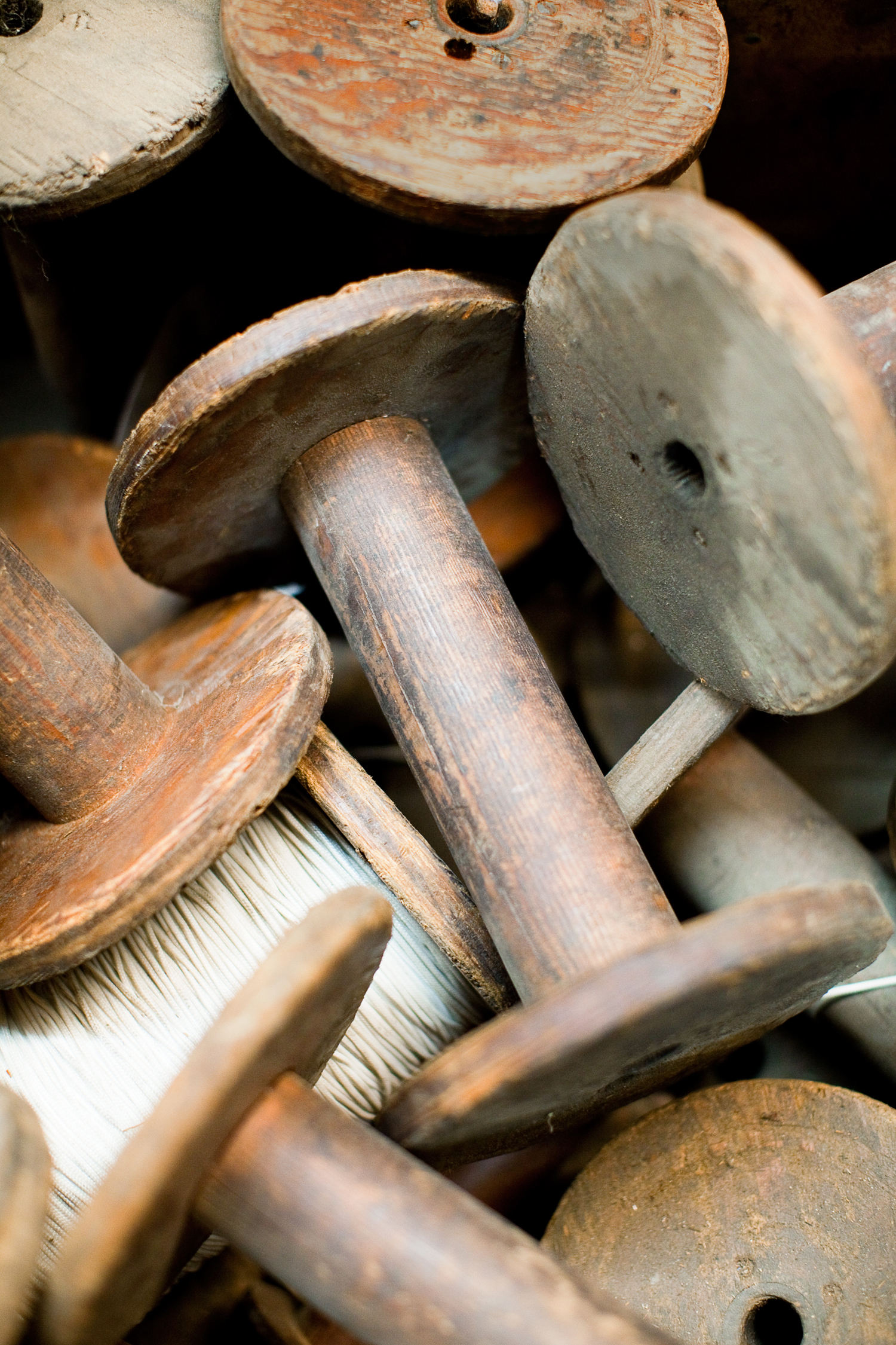 before-wooden-spools
