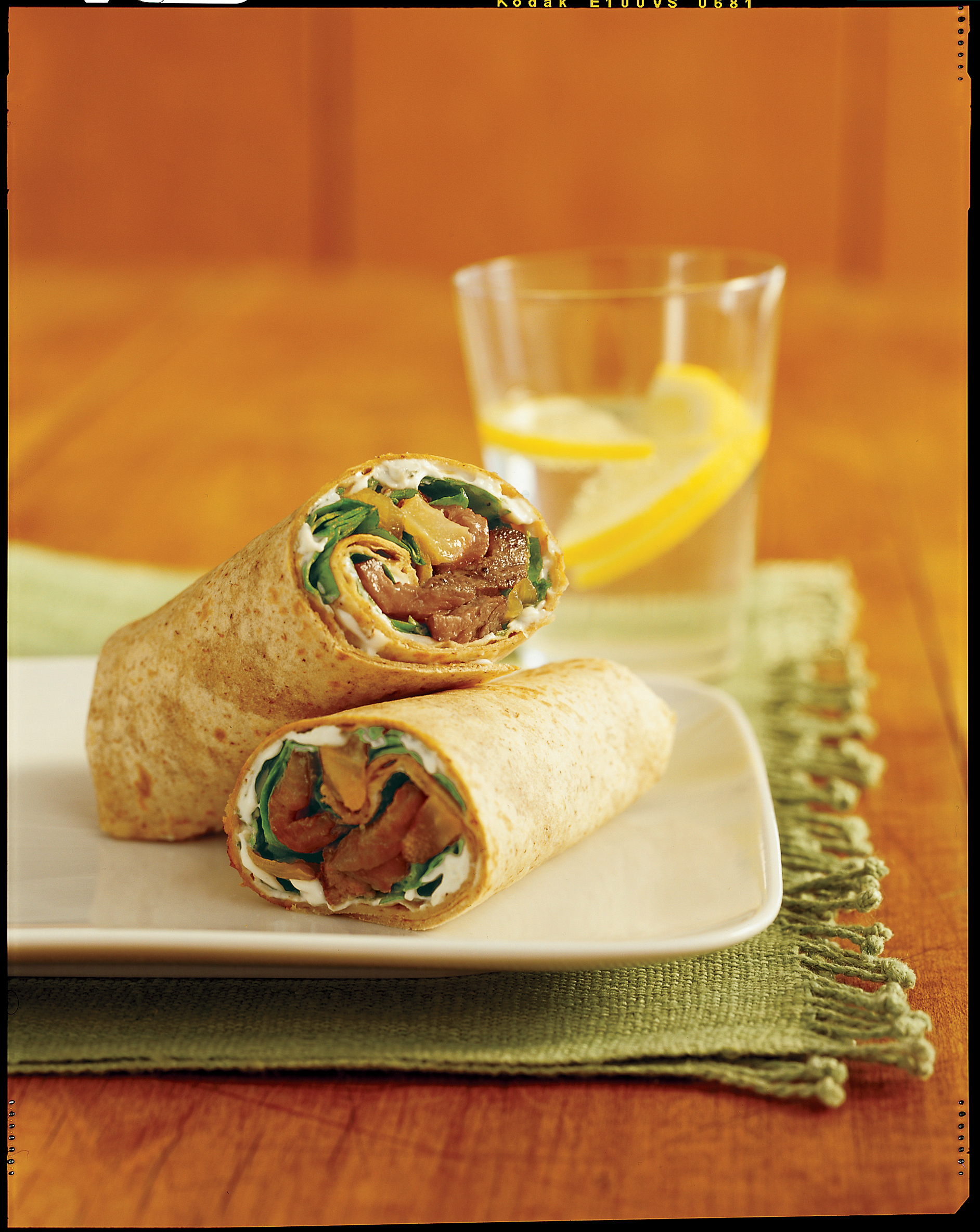 sliced-filet-mignon-wrap-with-pear-onion-relish-and-blue-cheese-dressing