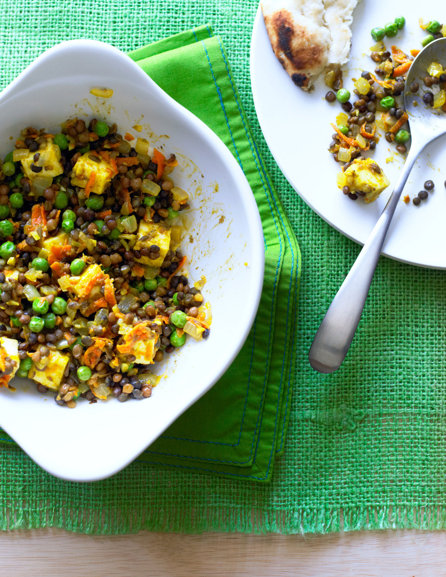 Curried Lentils with Paneer