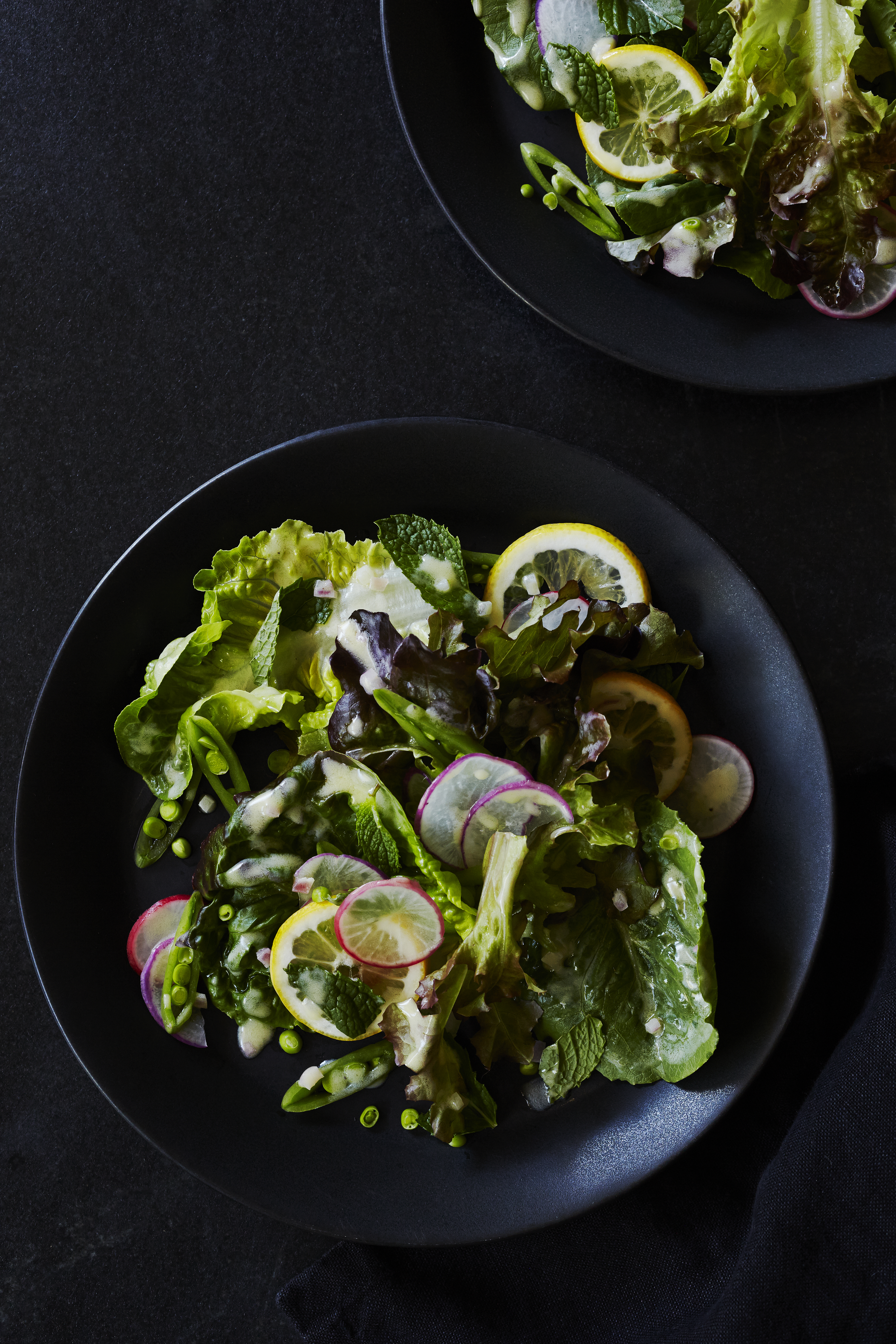lettuce-snap-pea-salad-with-meyer-lemon-cream