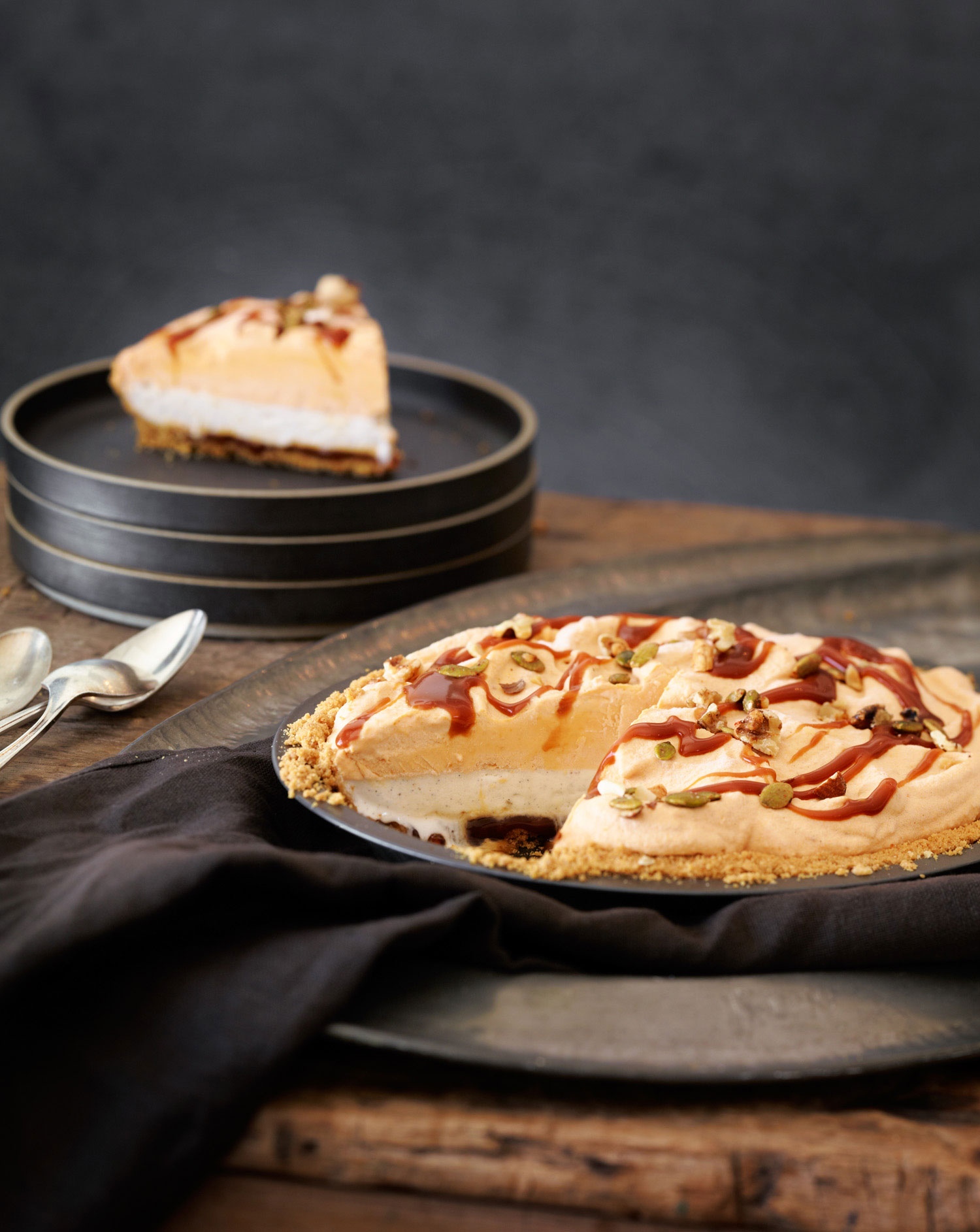 Pumpkin Caramel Ice Cream Pie