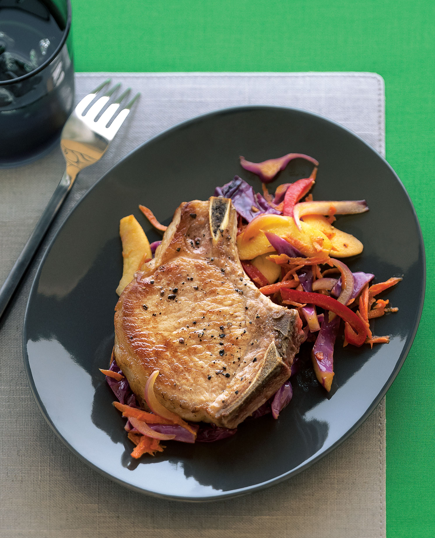 pork-chops-with-warm-cabbage-slaw