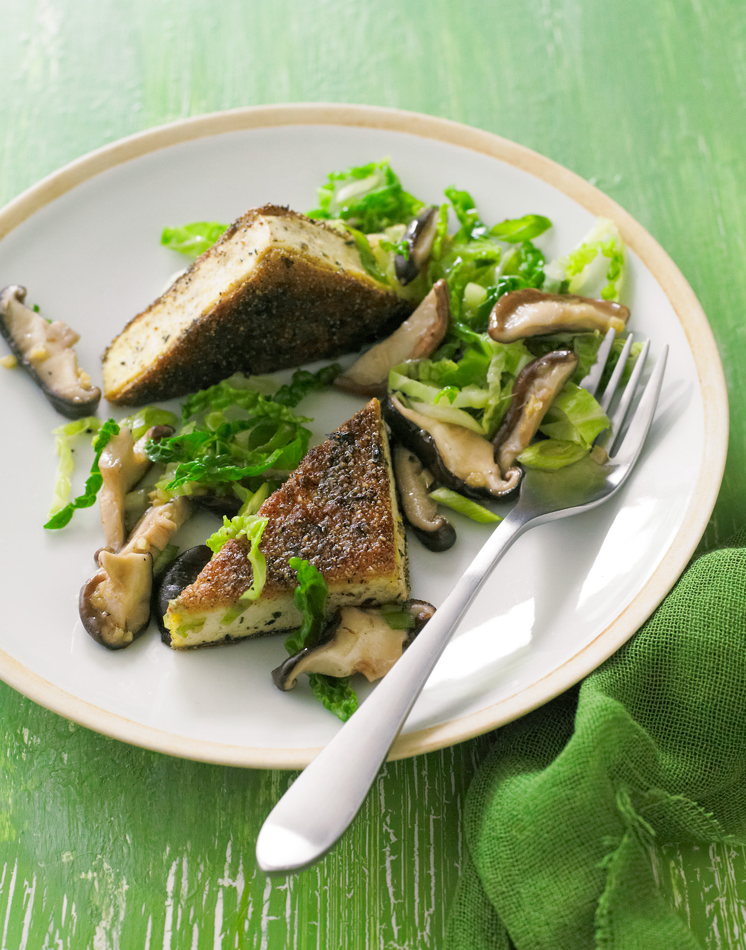 crisp-genmaicha-tofu-with-shiitakes-and-savoy-cabbage