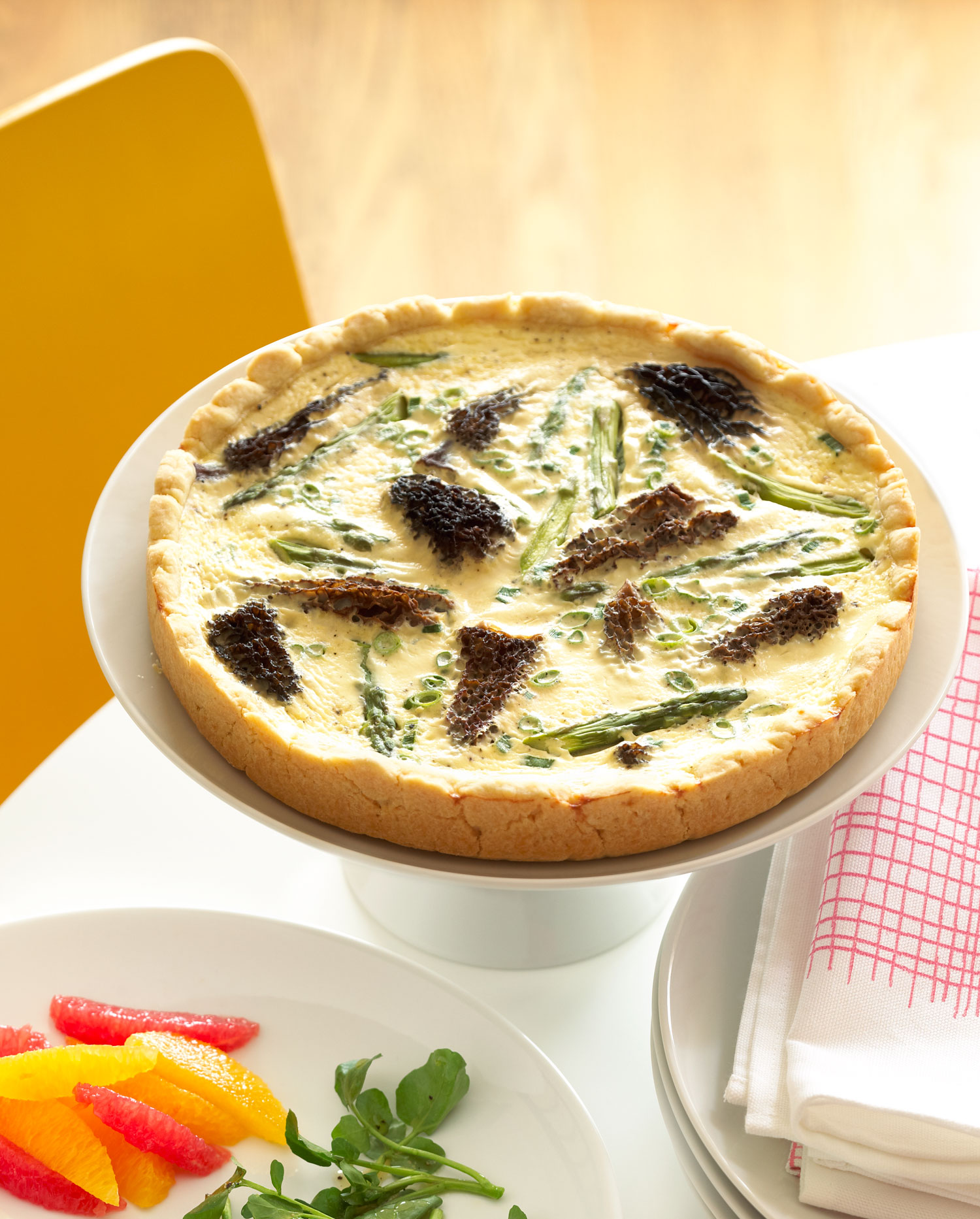 Asparagus and Morel Quiche