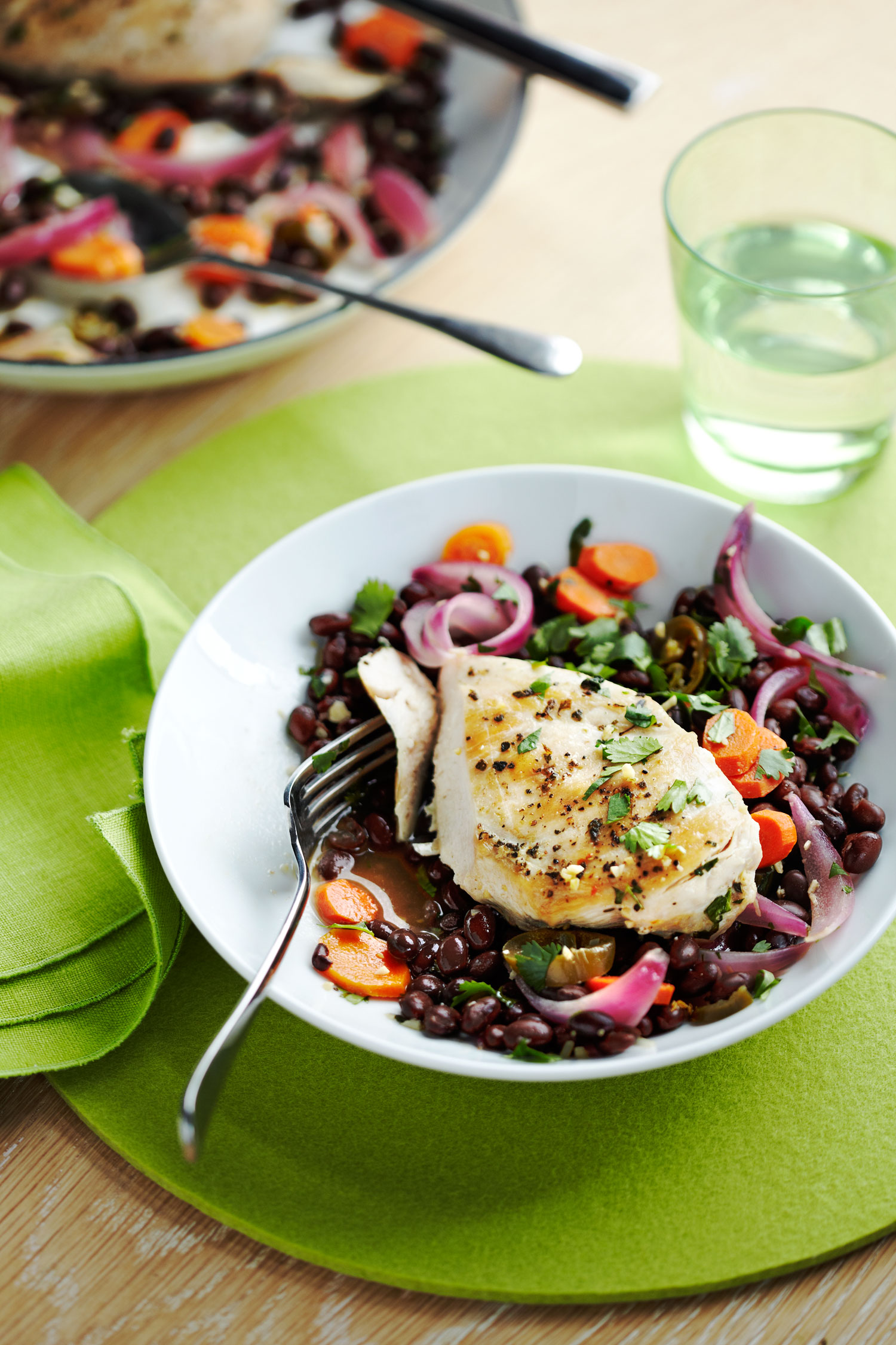 chicken-escabeche-with-cilantro-black-beans