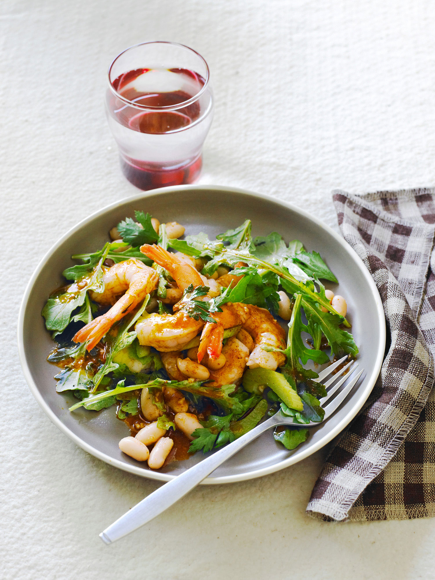 Shrimp and White Bean Salad with Harissa Dressing